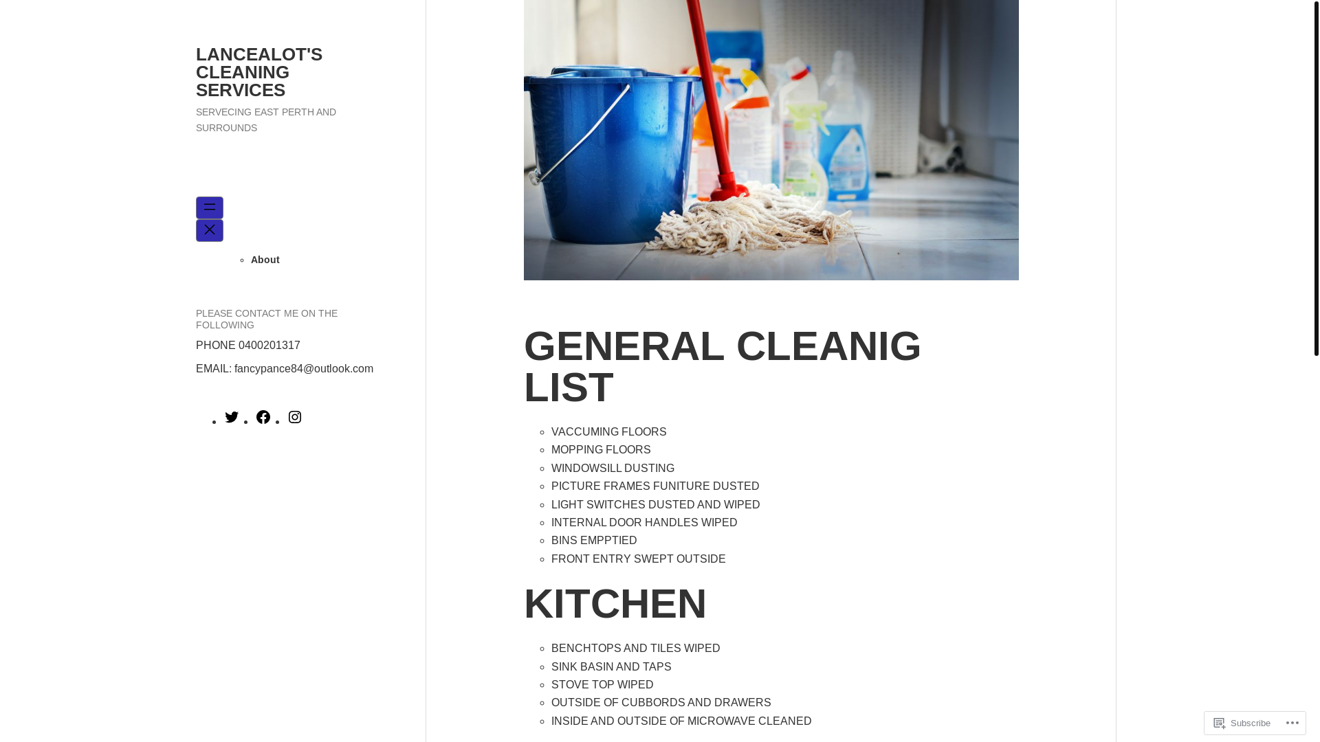 website screenshot of https://lancealotscleaningservices.com/