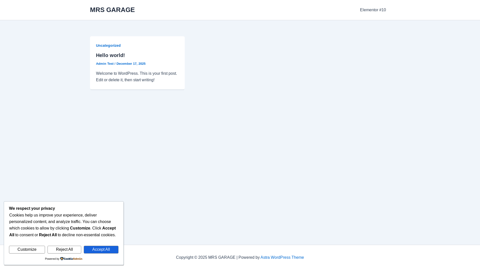 website screenshot of https://mrsgarage.ro/