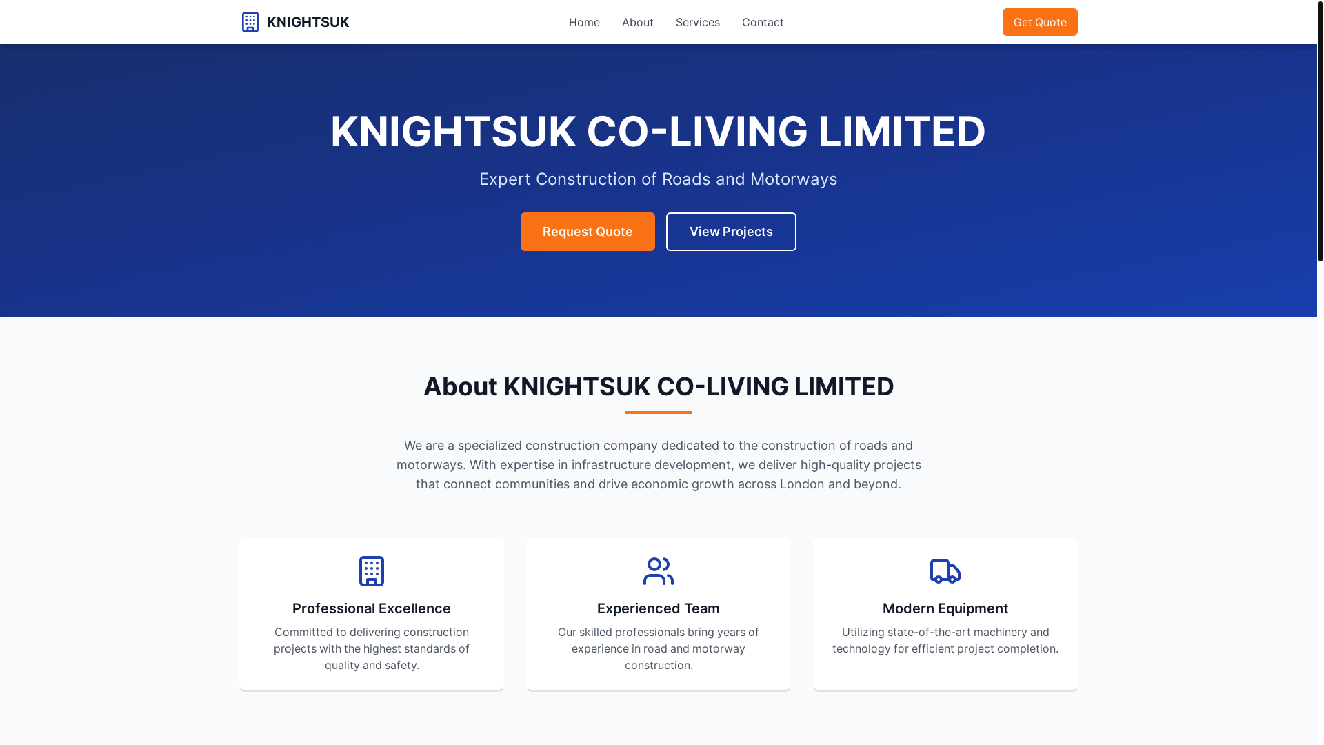 website screenshot of https://knightcoliving.life/