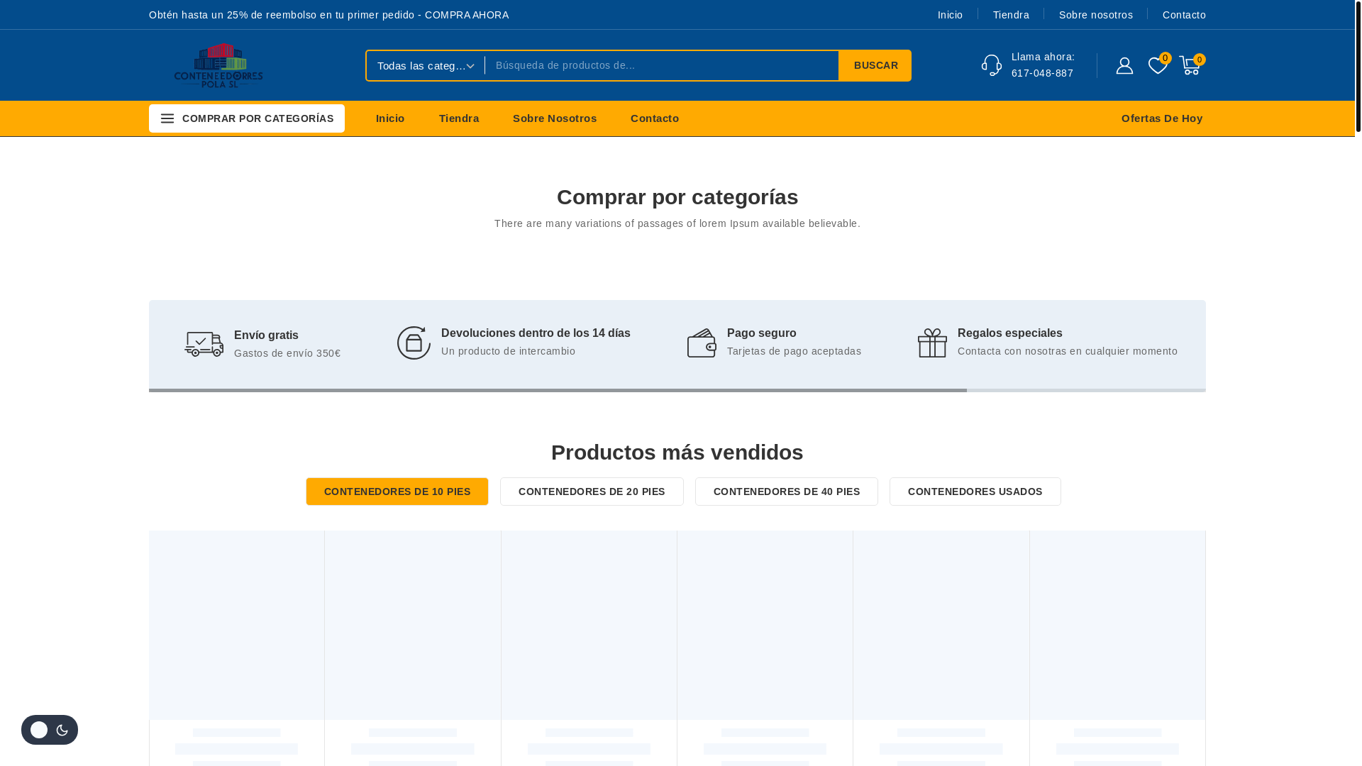 website screenshot of https://contenedoresmaisl.es/
