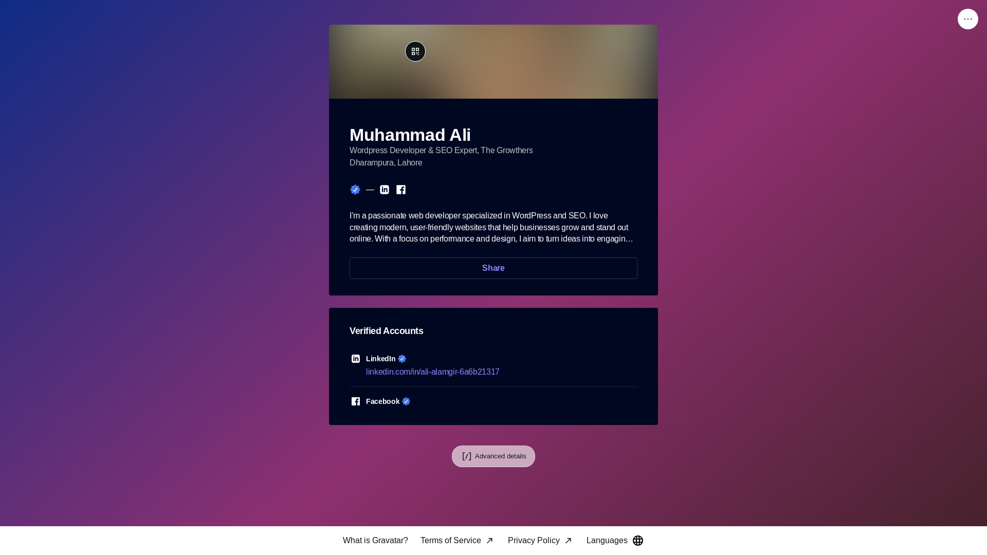 website screenshot of https://muhammad-ali.pro/