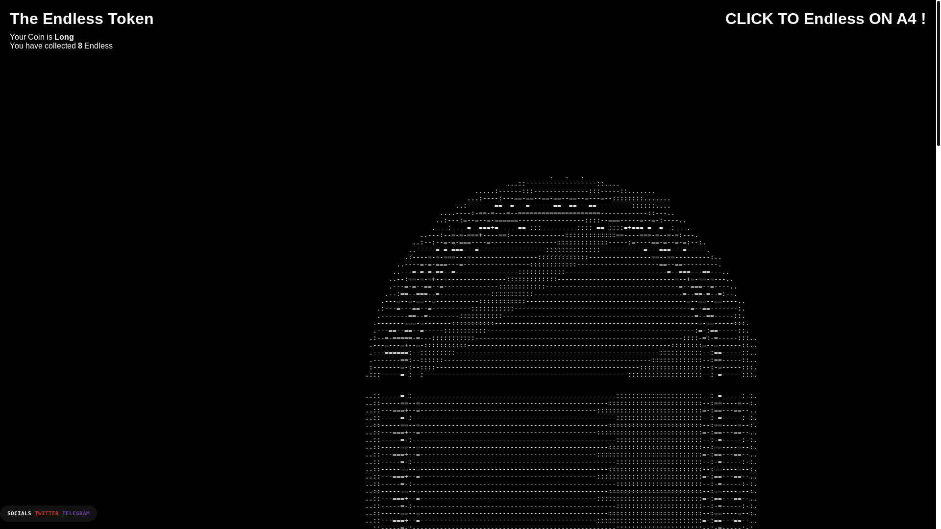 website screenshot of https://the-endless-token.fun/