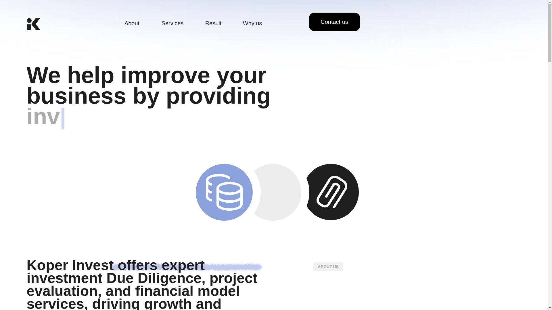 website screenshot of https://koperinvest.com/