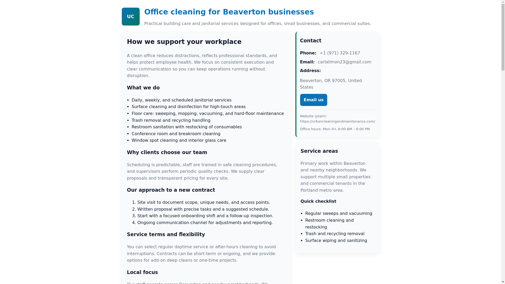 website screenshot of https://best-office-cleaning-services-in-beaverton-or.pages.dev/