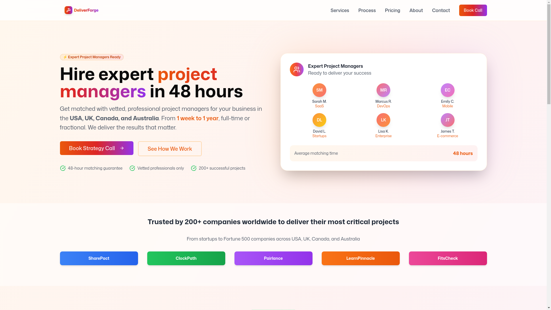 website screenshot of https://deliverforge.com/