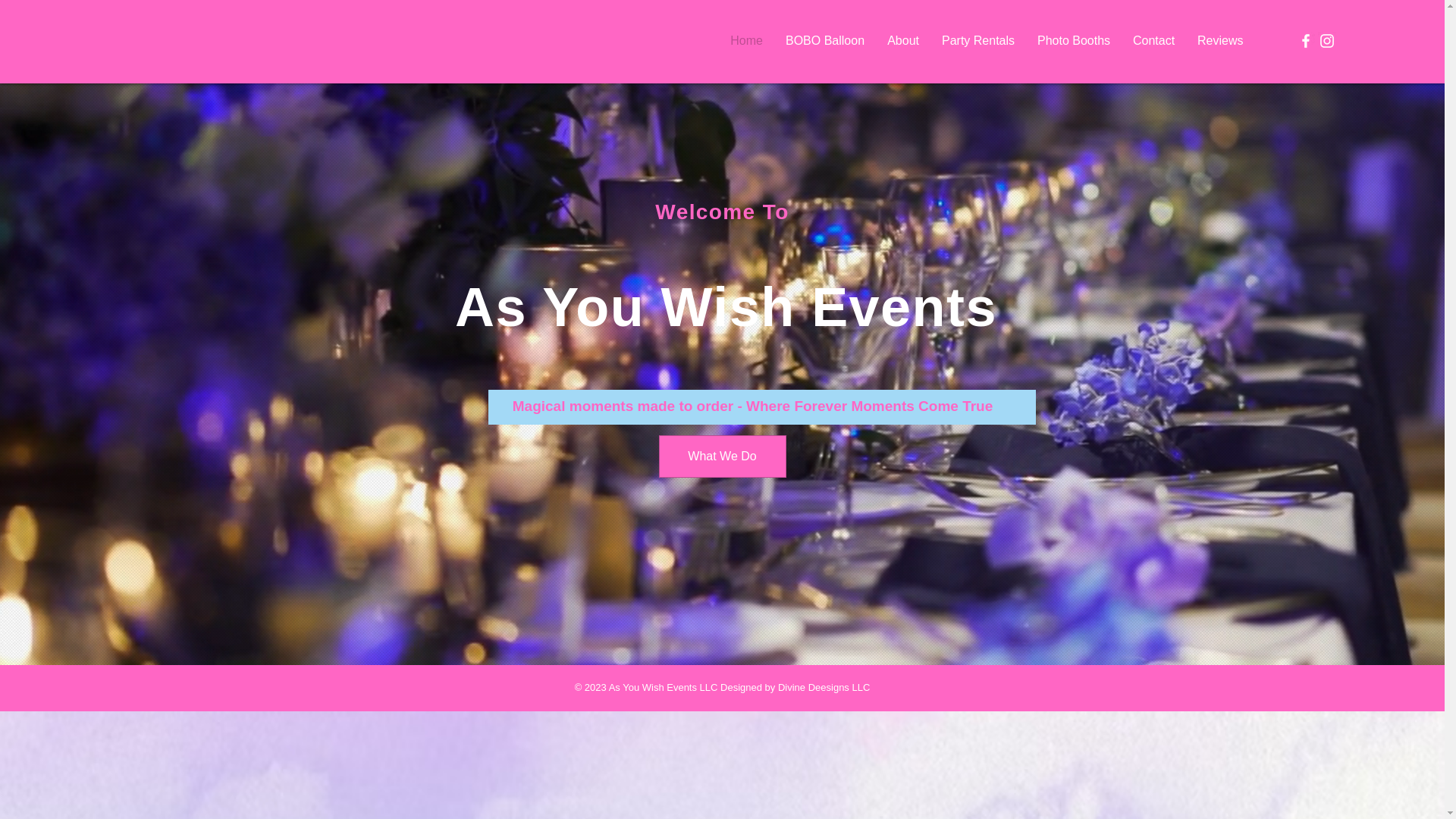 website screenshot of https://asyouwisheventsandplanning.com/