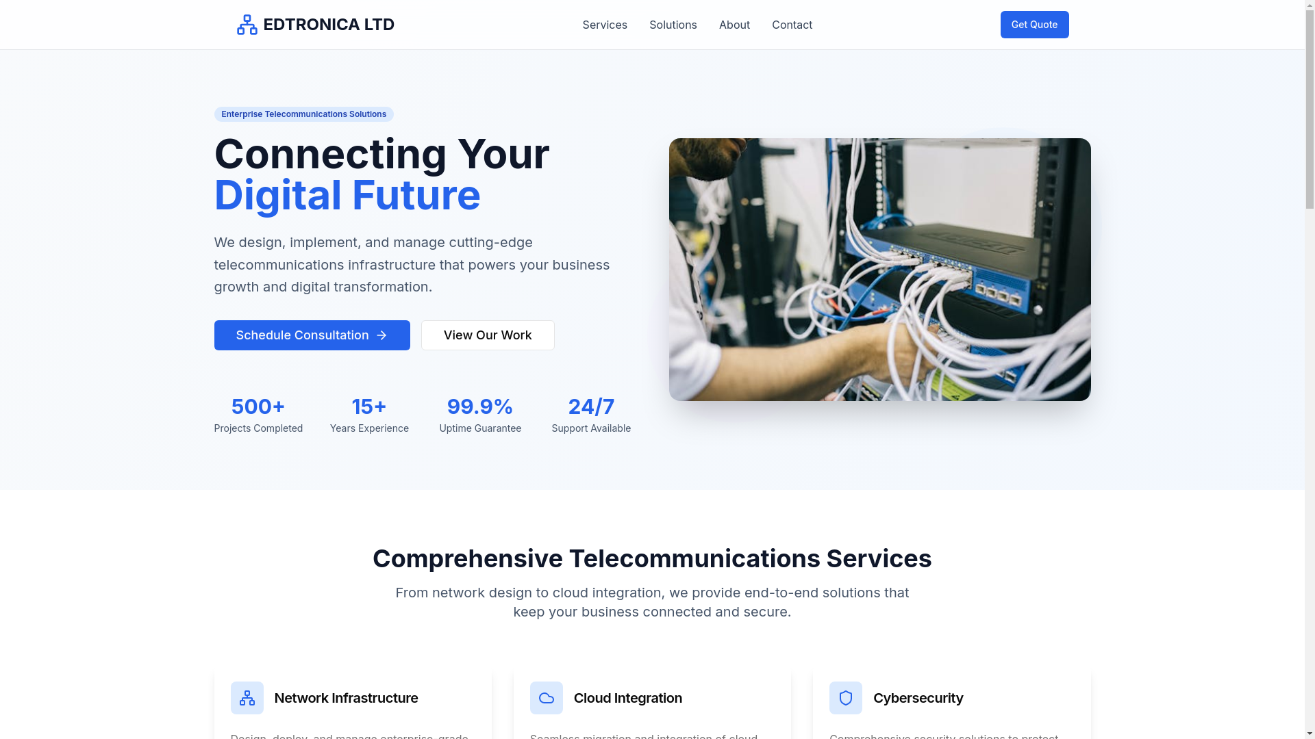 website screenshot of https://edtronica.com/