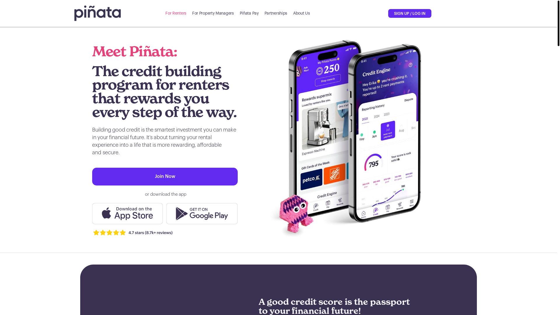 website screenshot of https://pinataleaserewards.com/