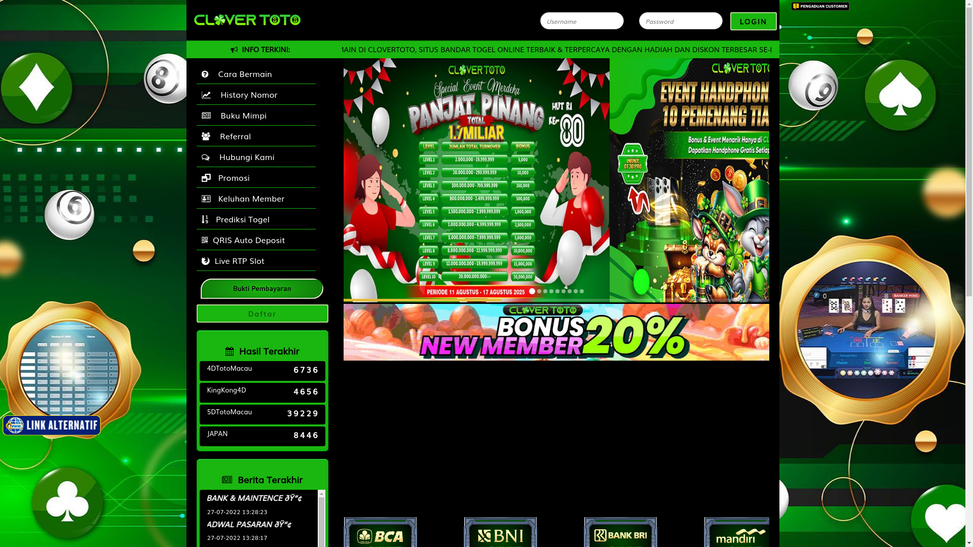 website screenshot of https://clovertotos1.com/