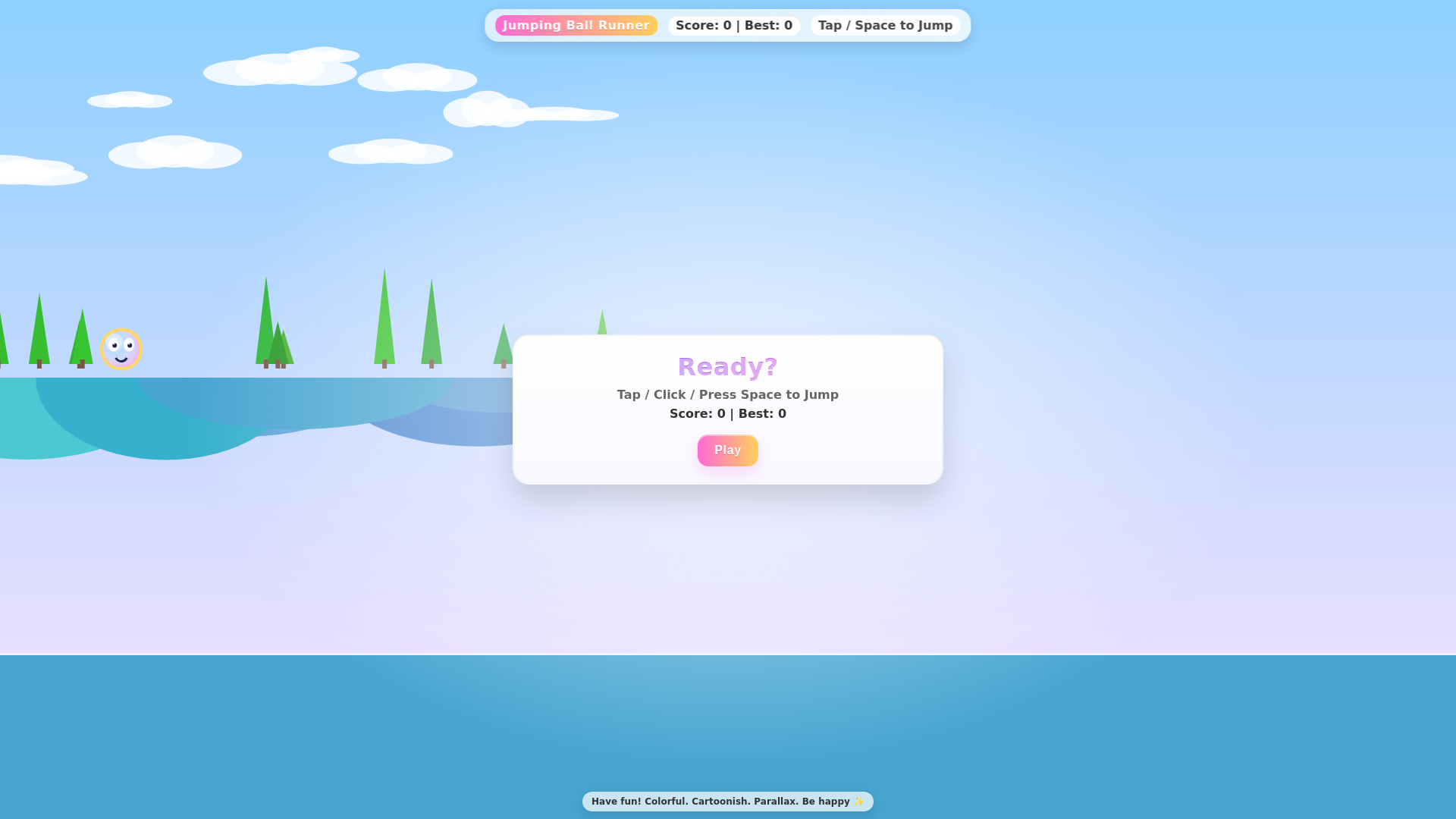 website screenshot of https://7b876e27-f085-4c91-bcd2-e1aae1b8f10f-jumpingballrunner.pages.dev/