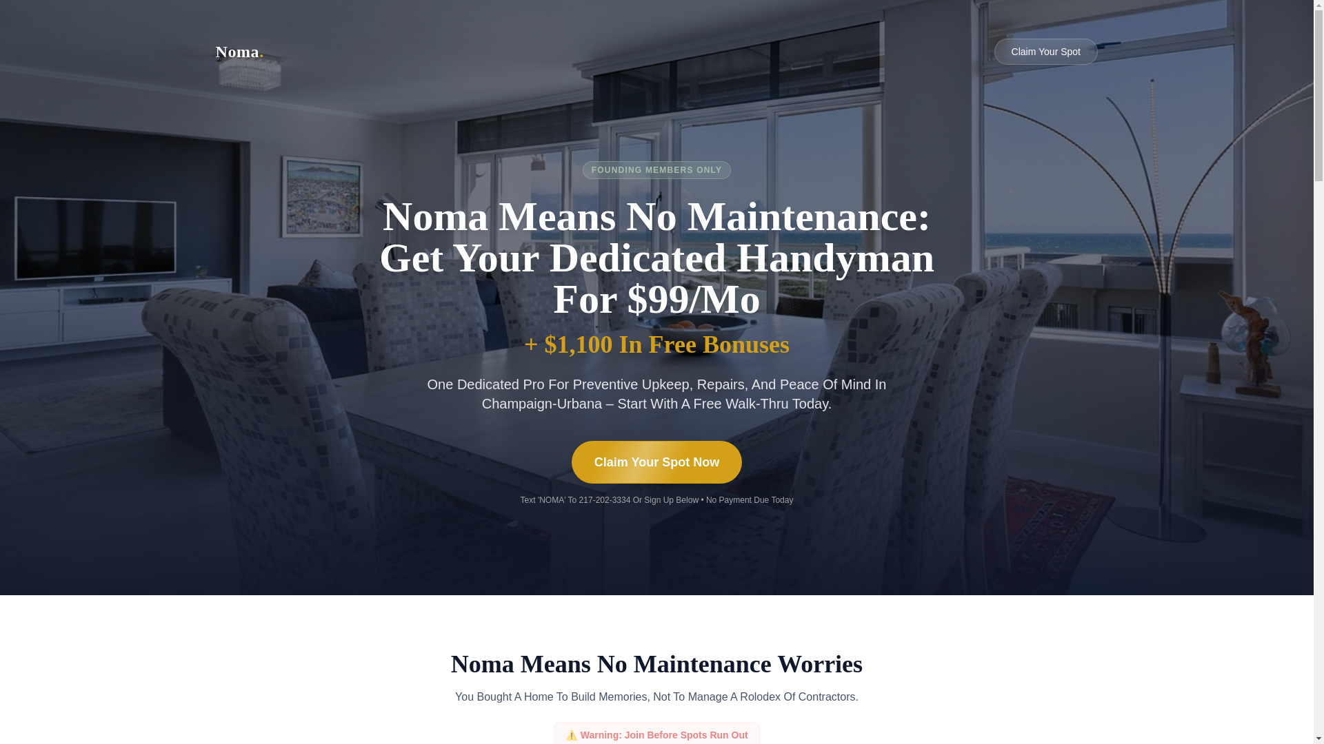 website screenshot of https://nomahomepros.com/