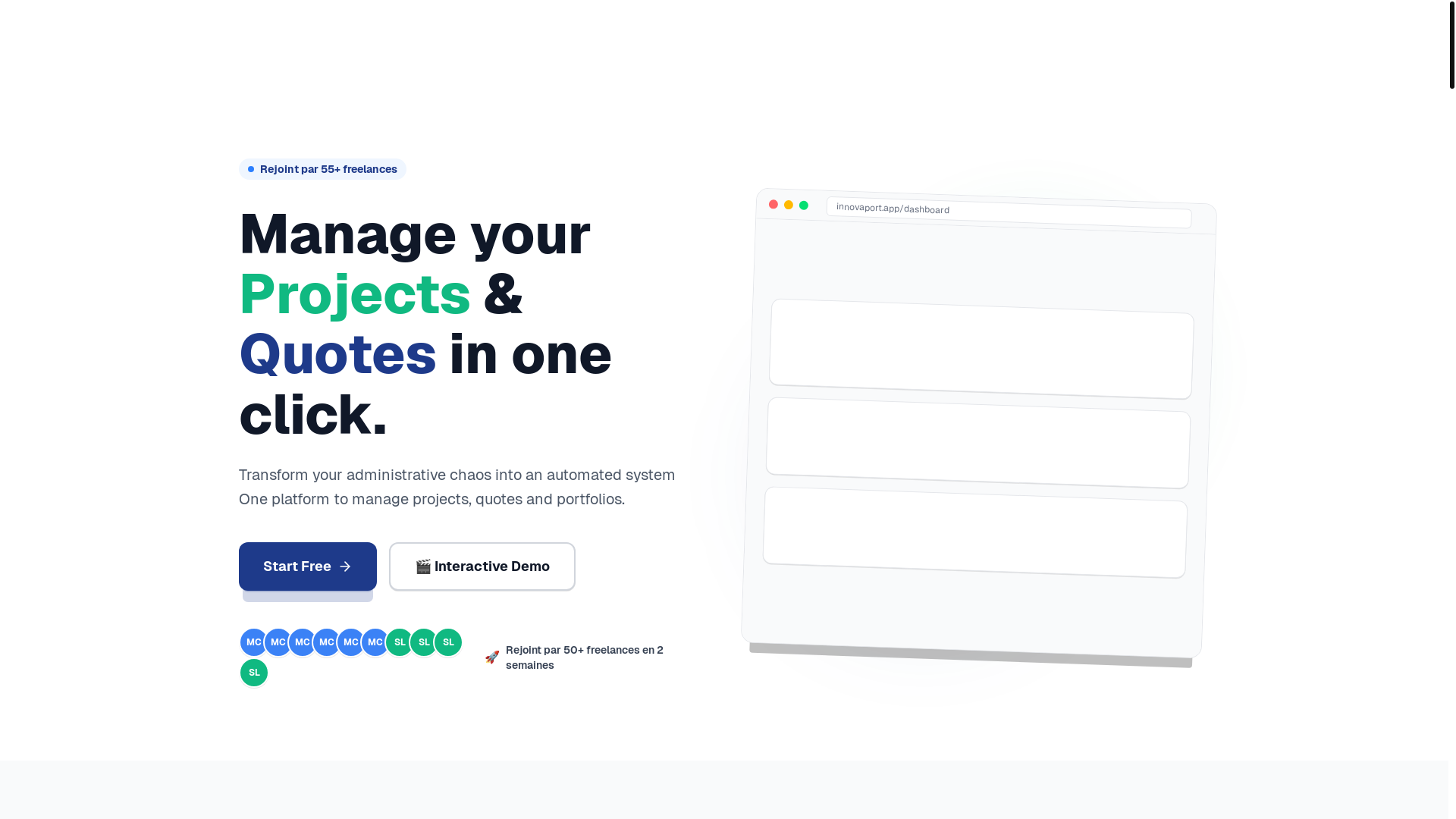 website screenshot of https://www.innovaport.dev