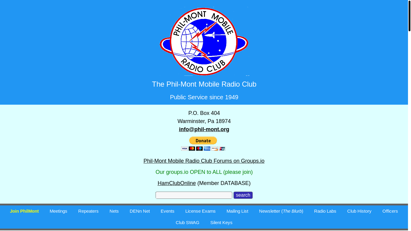 website screenshot of https://www.phil-mont.org/