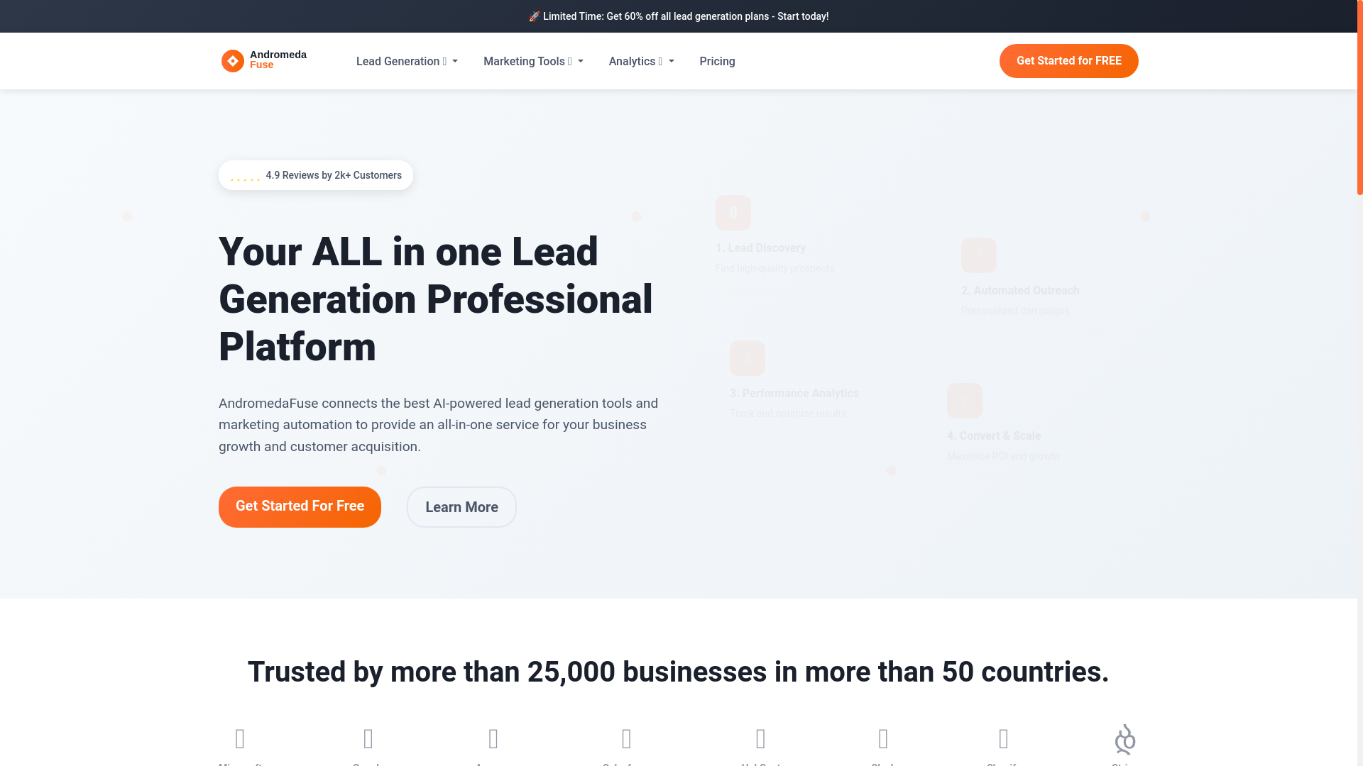 website screenshot of https://andromedafuse.com/