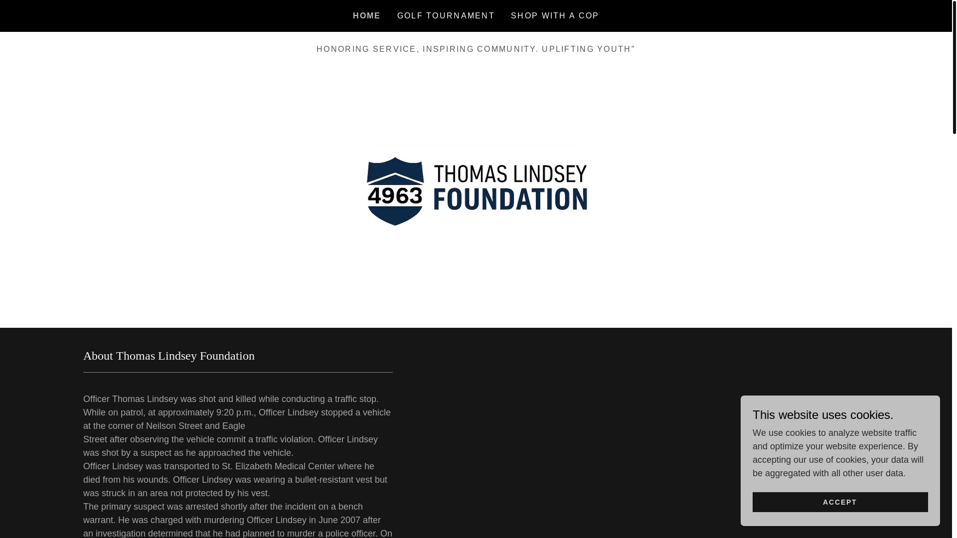 website screenshot of https://thomaslindseyfoundation.org/