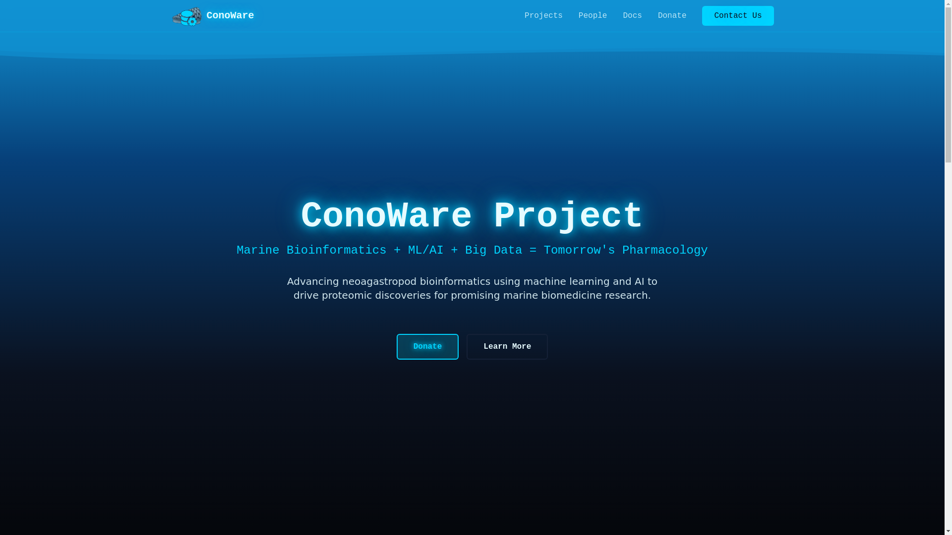 website screenshot of https://conowareproject.org/