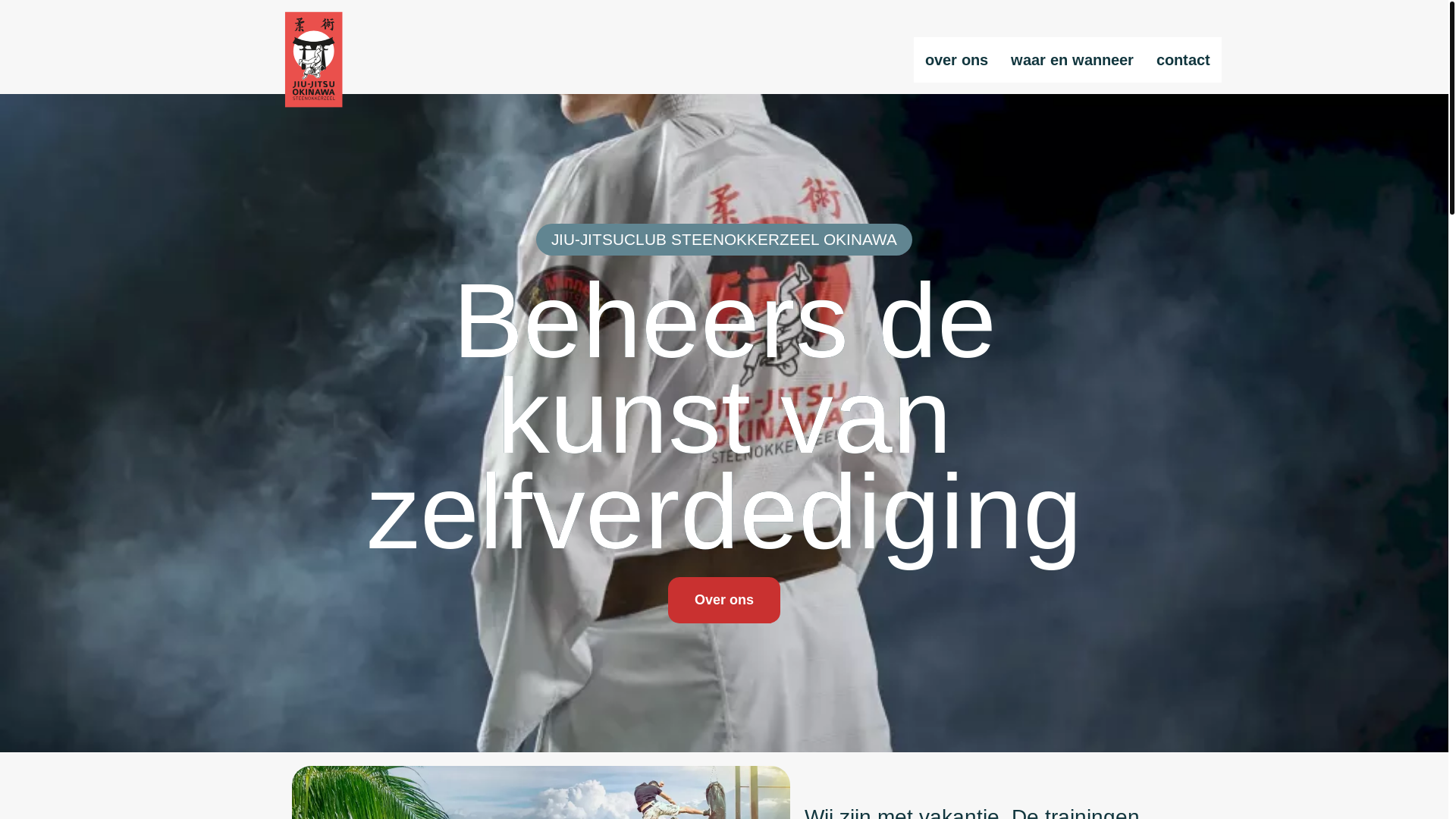 website screenshot of https://jiujitsusteenokkerzeel.be/