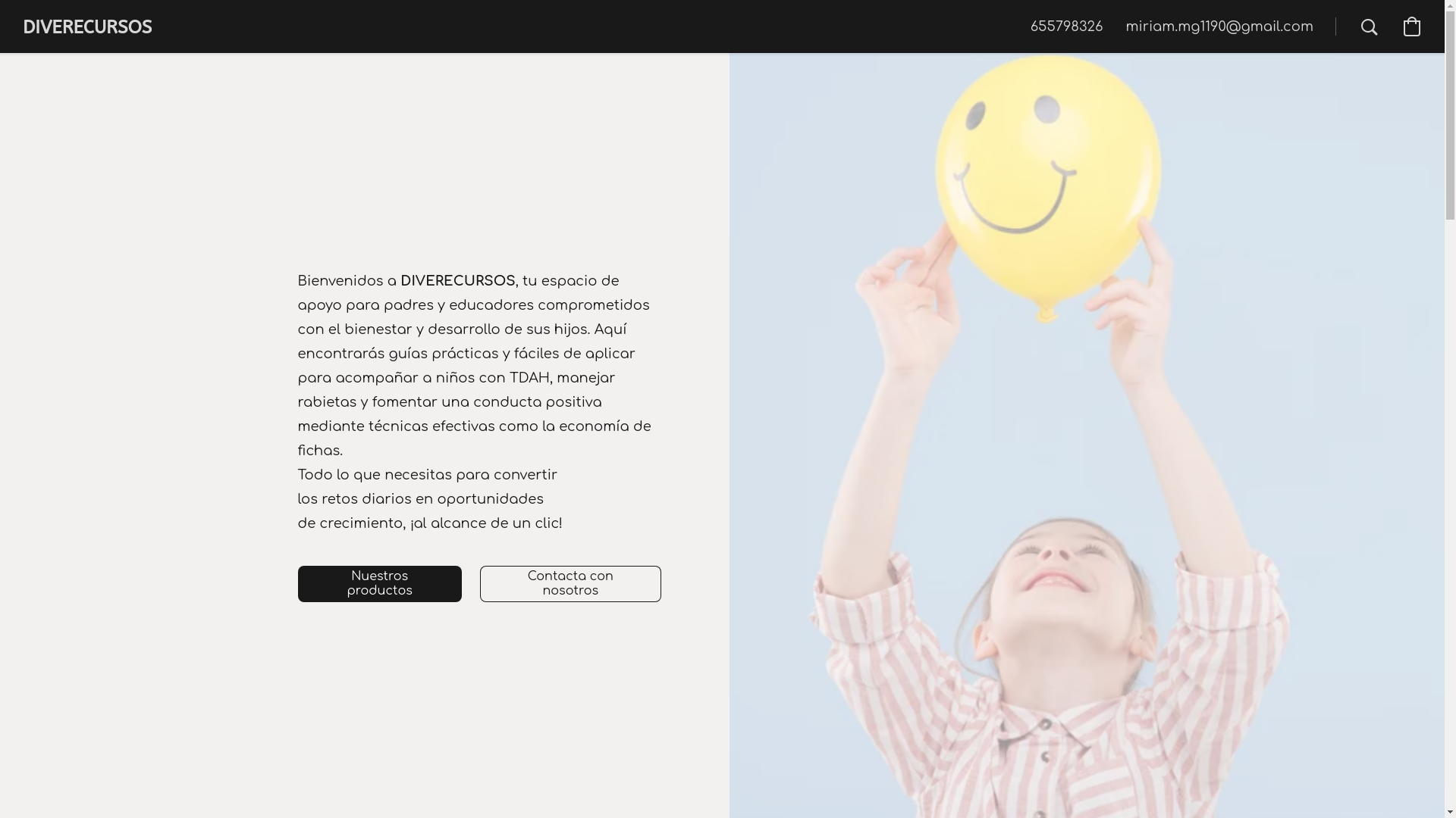 website screenshot of https://diverecursos.com/