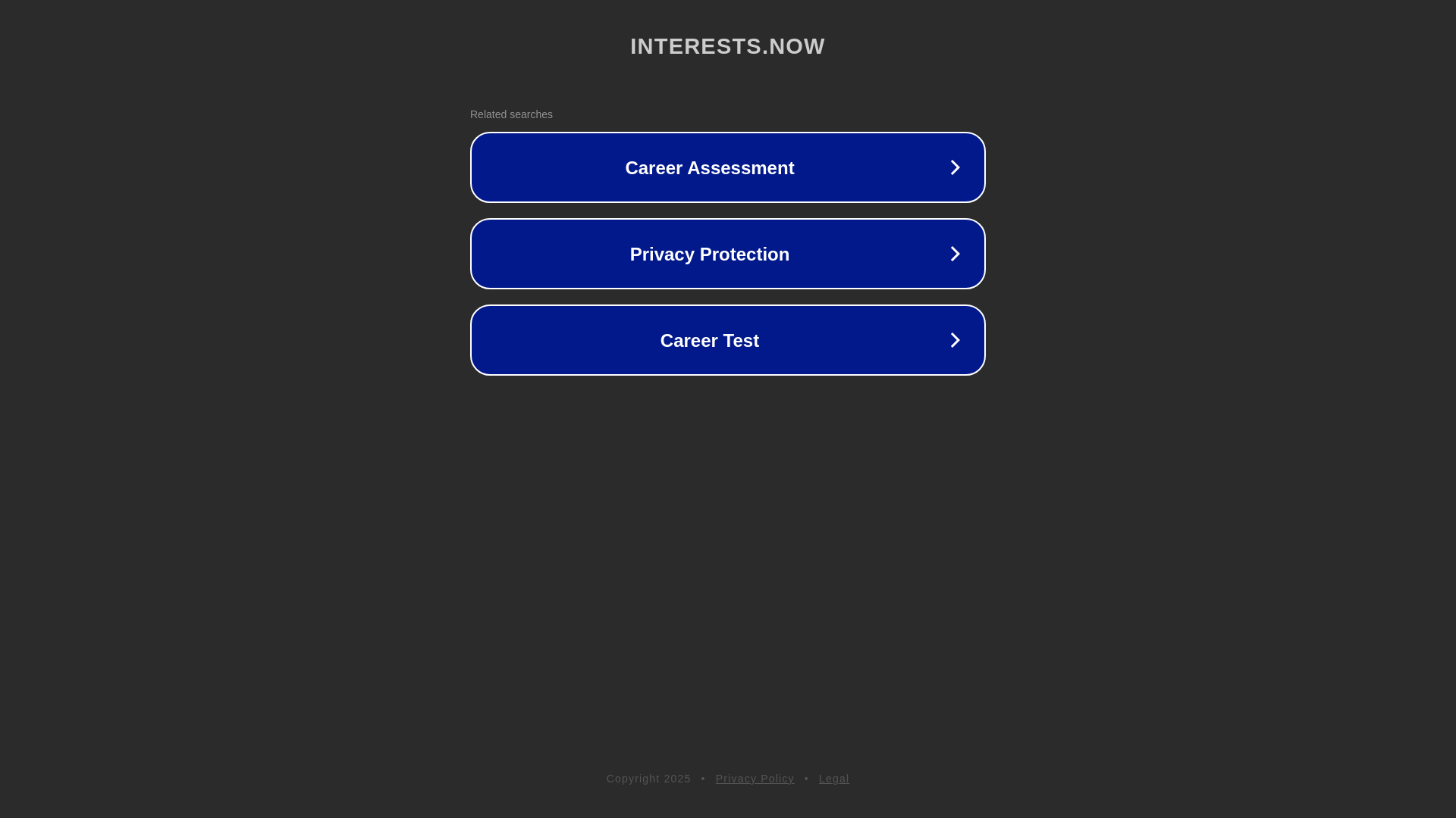 website screenshot of https://interests.now/
