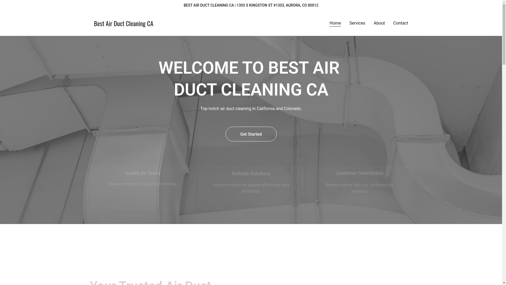 website screenshot of https://bestairductcleaningca.com/