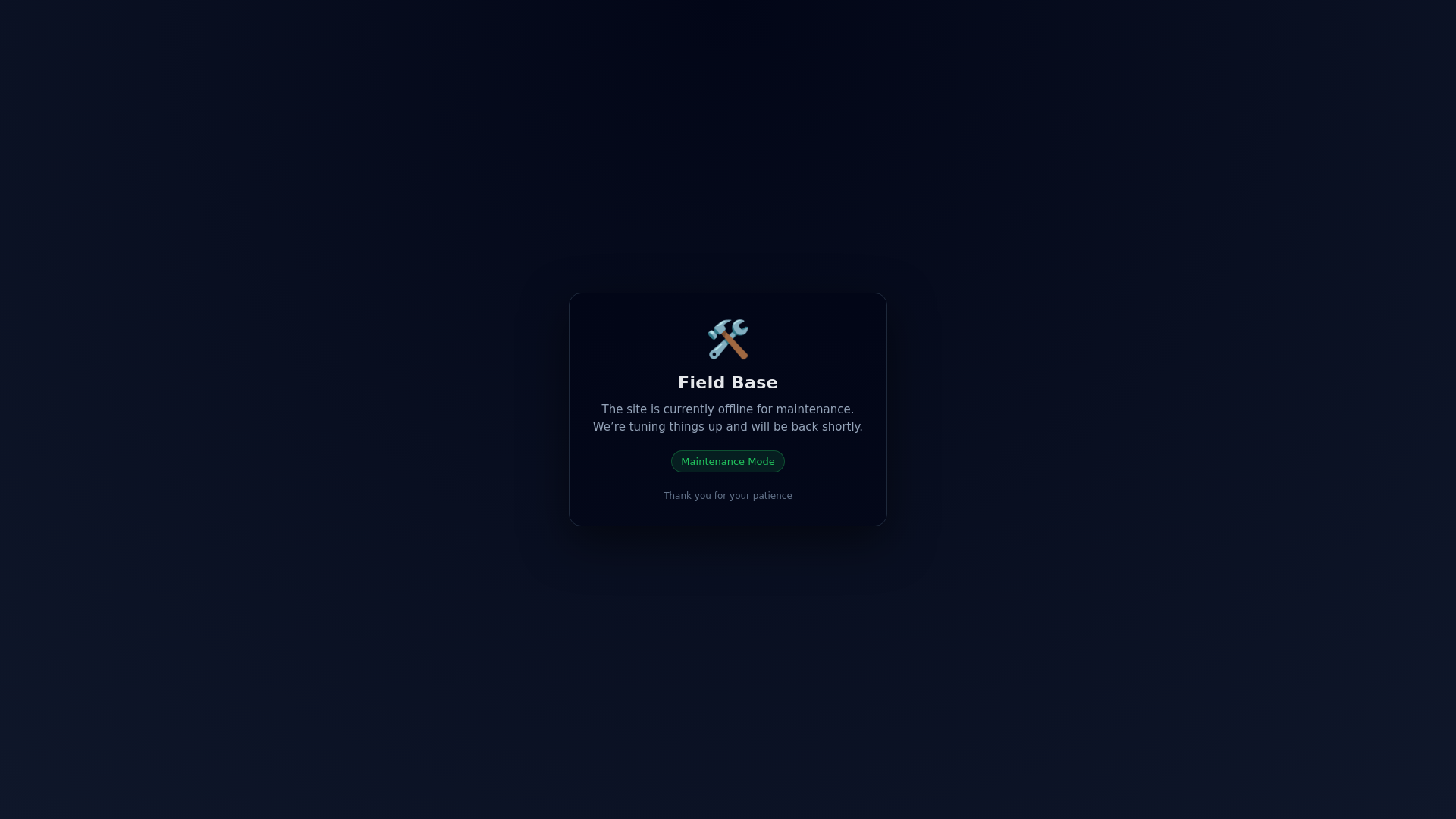 website screenshot of https://fieldbase.dev/