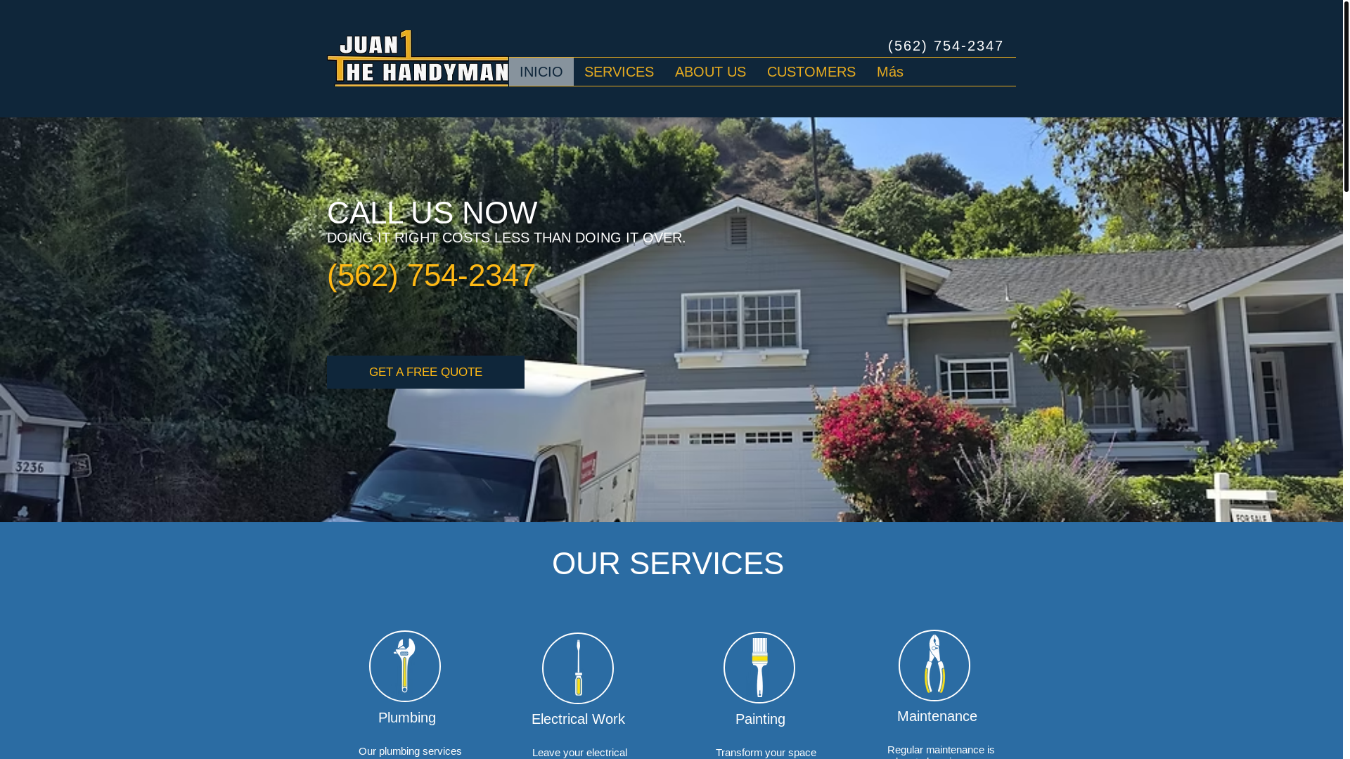 website screenshot of https://juan1thehandyman.com/