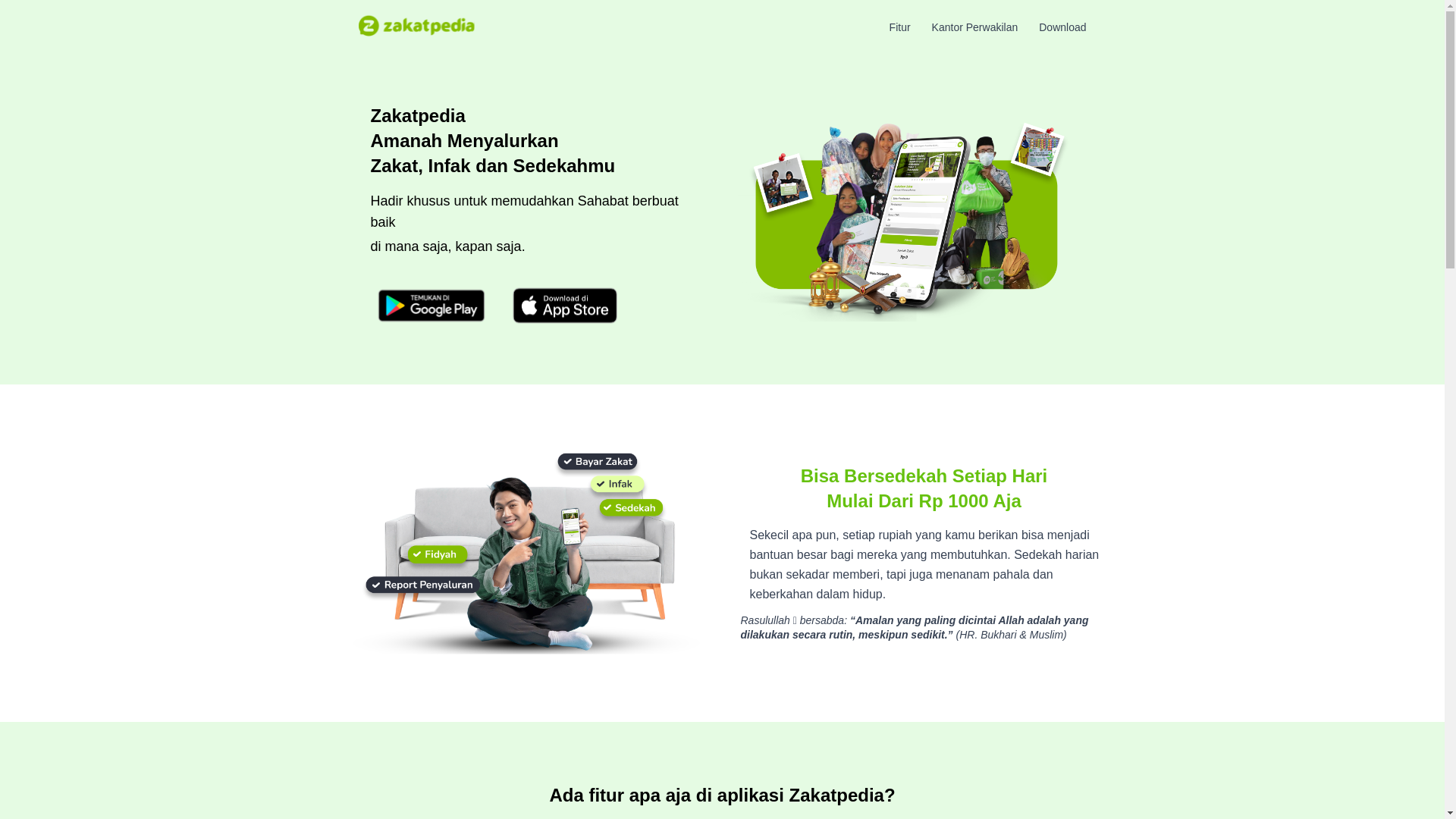 website screenshot of https://zakatpedia-mobile-landing-page.pages.dev/