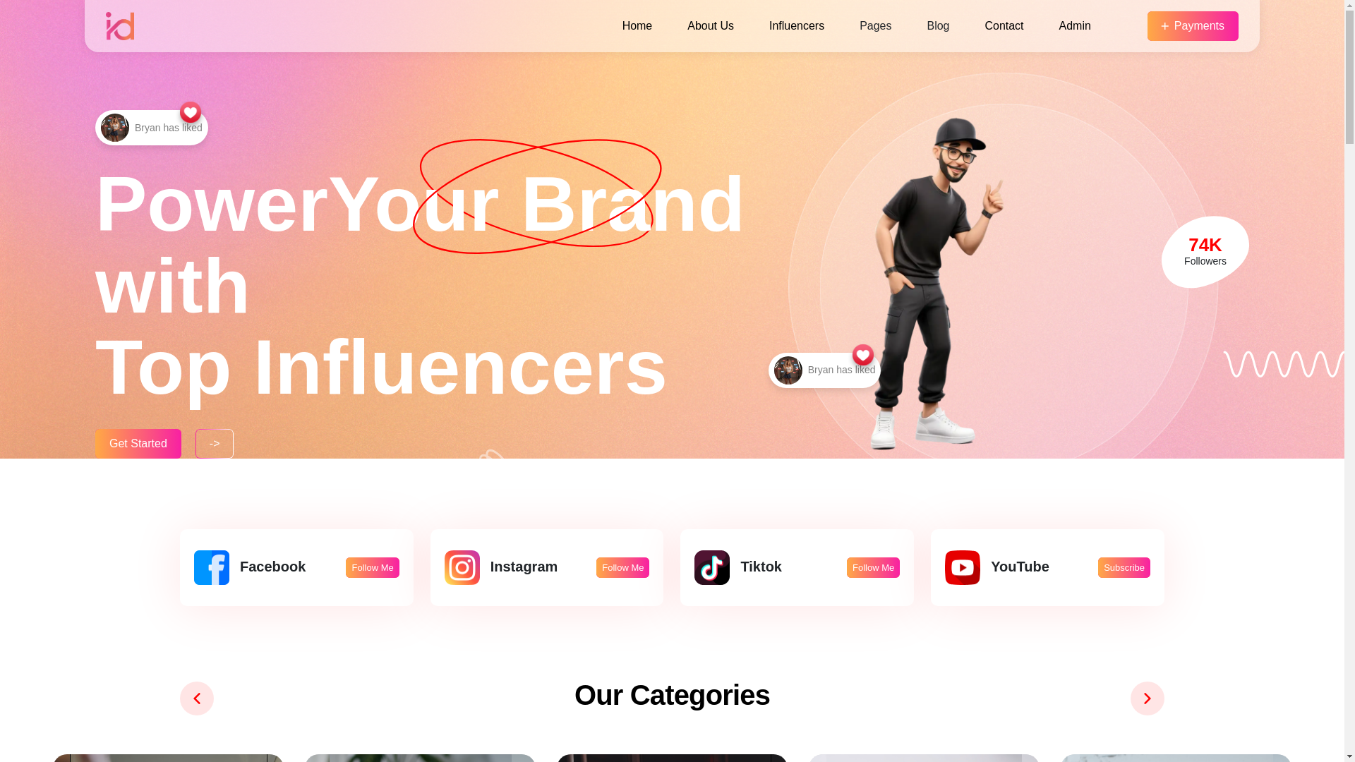 website screenshot of https://influencersdekho.online/