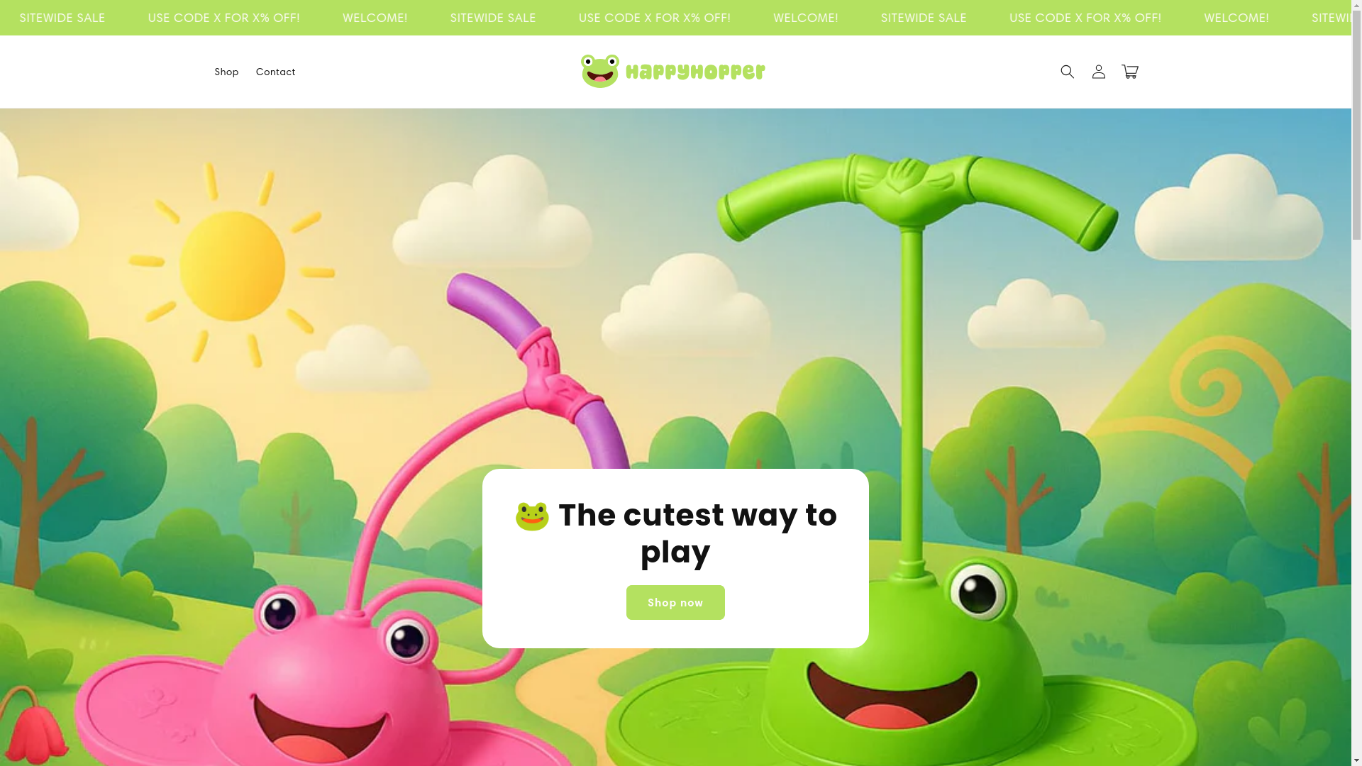 website screenshot of https://happyhopper.shop/