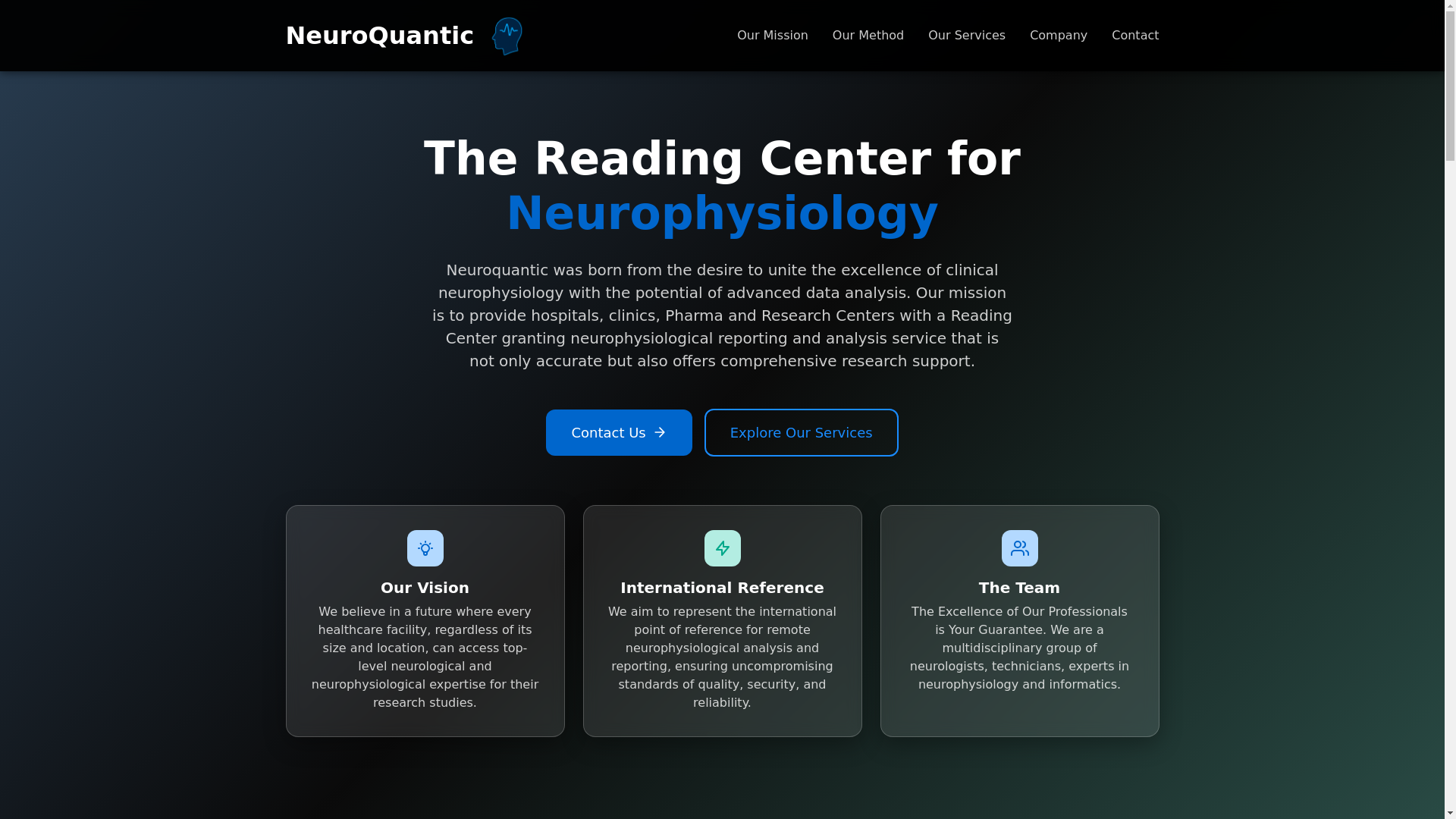 website screenshot of https://neuroquantic.com/
