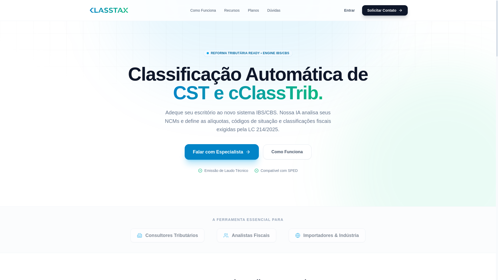 website screenshot of https://classtax.com.br/