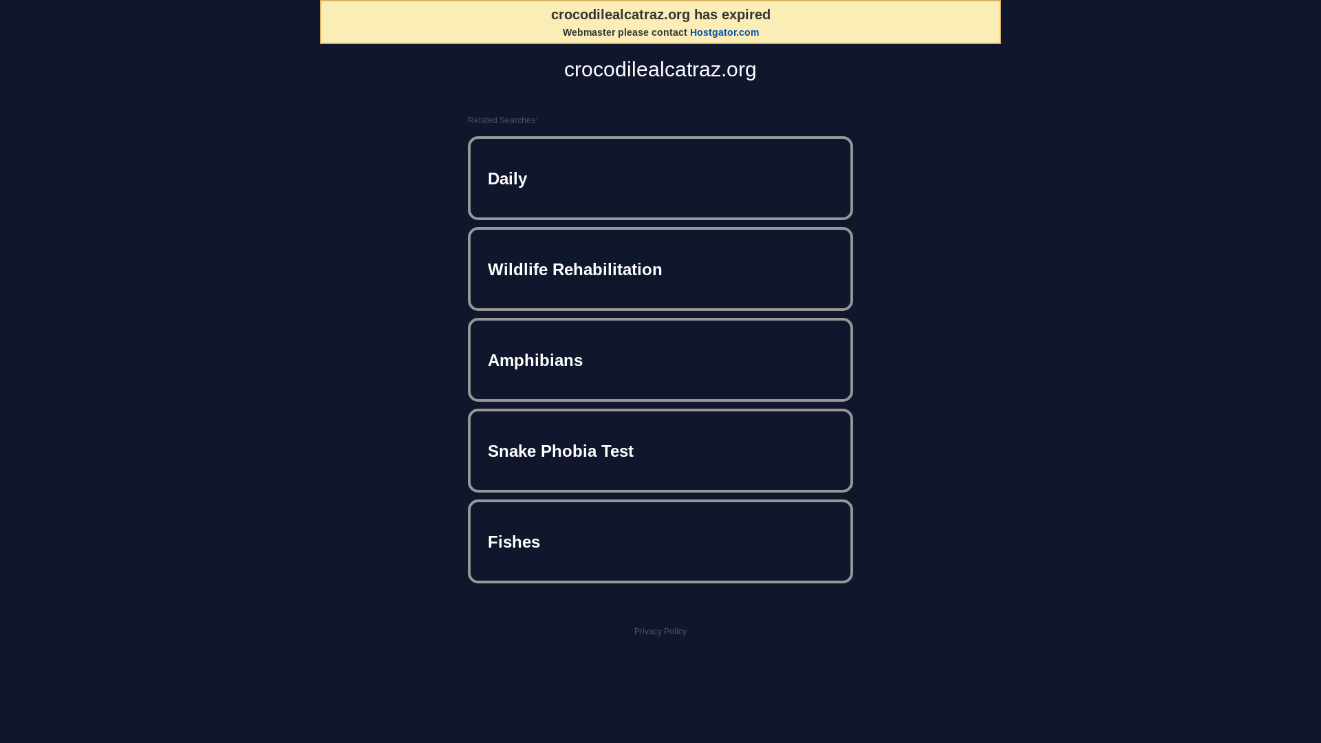 website screenshot of https://crocodilealcatraz.org/