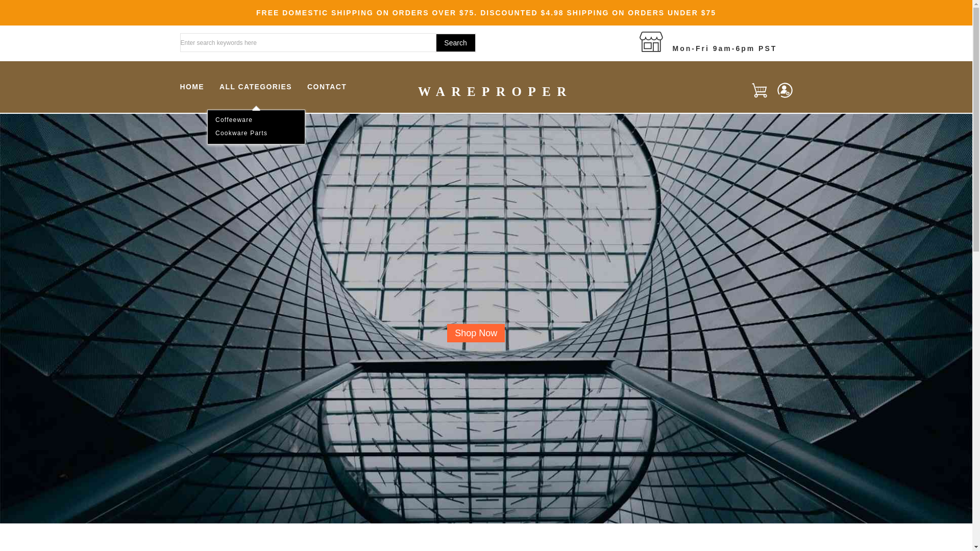 website screenshot of https://wareproper.shop/