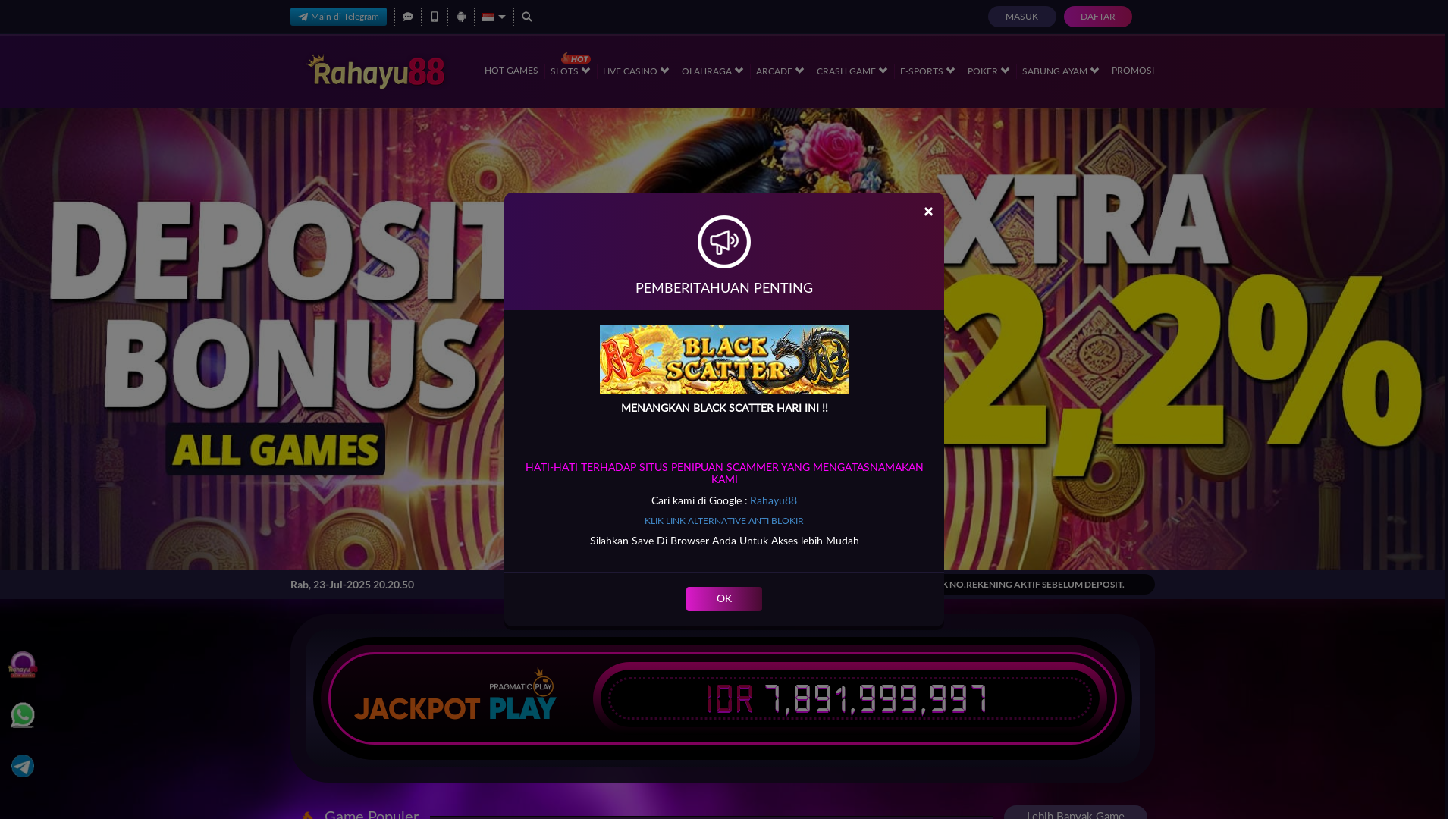 website screenshot of https://salamrahyu.pro/