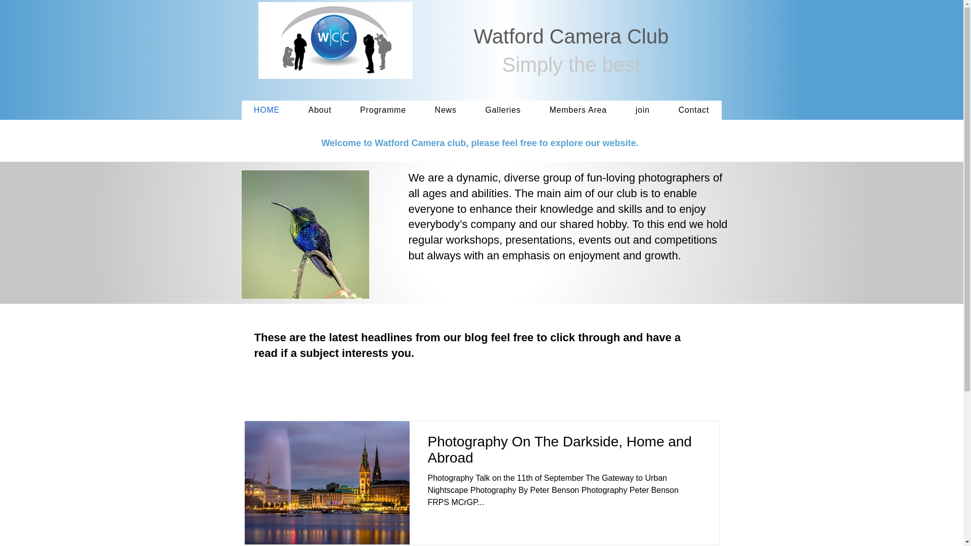 website screenshot of https://watfordcameraclub.com/