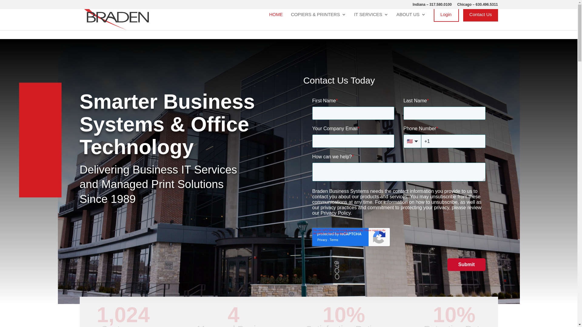 website screenshot of https://bradencontact.com/