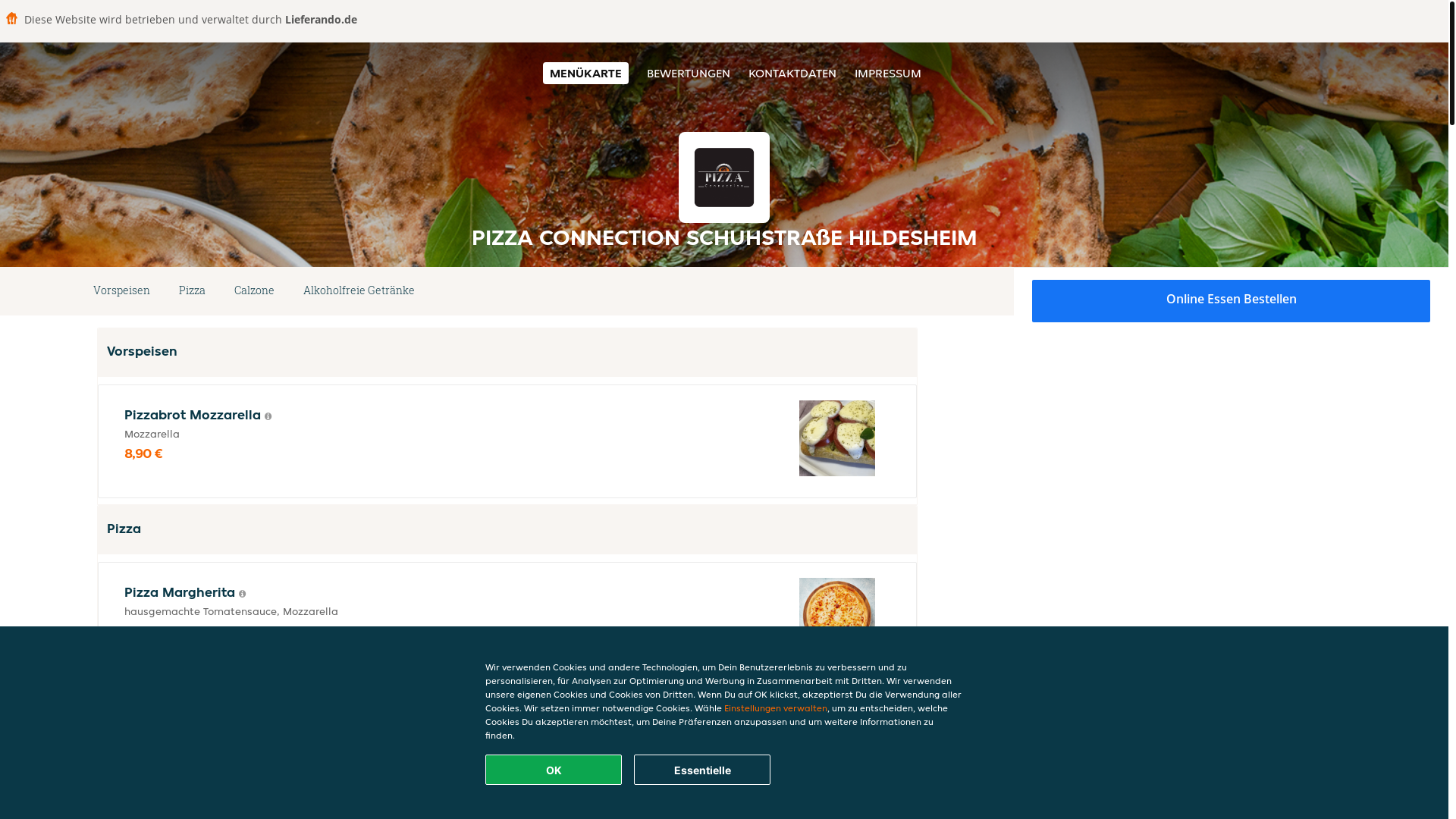 website screenshot of https://hildesheim-pizzaconnection.de/