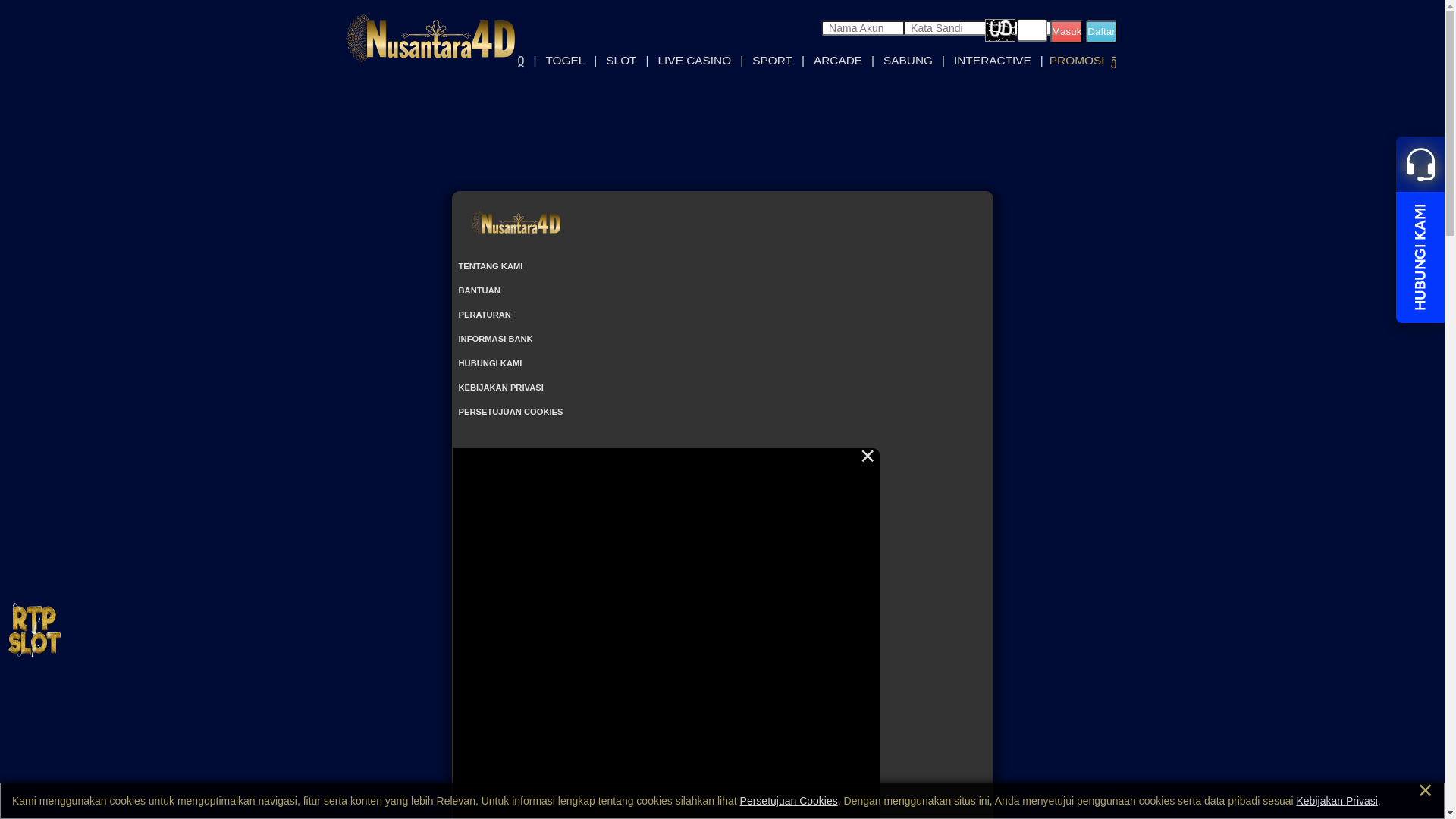 website screenshot of https://nusantara4dnux.top/