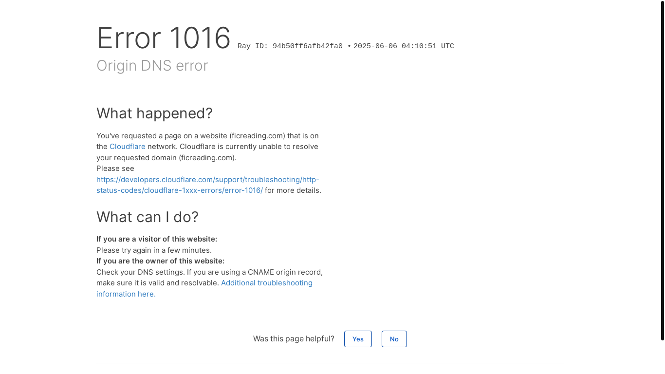 website screenshot of https://ficreading.com/