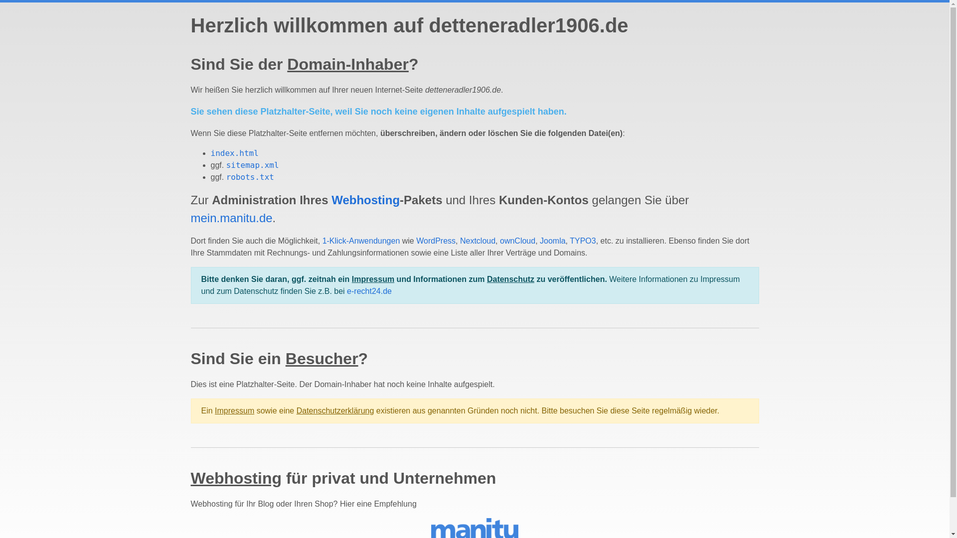 website screenshot of https://detteneradler1906.de/