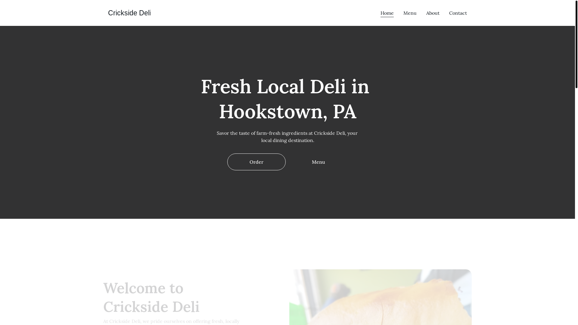 website screenshot of https://crickside-deli.com/