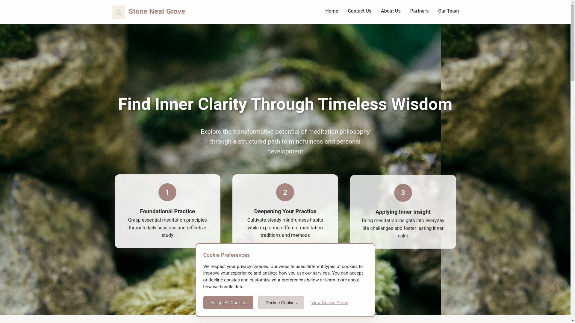 website screenshot of https://stoneneatgrove.online/