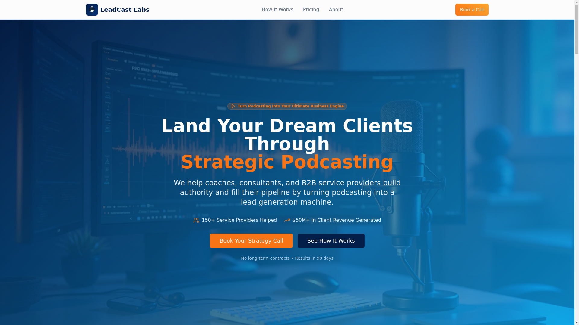 website screenshot of https://meetleadcastlabs.com/