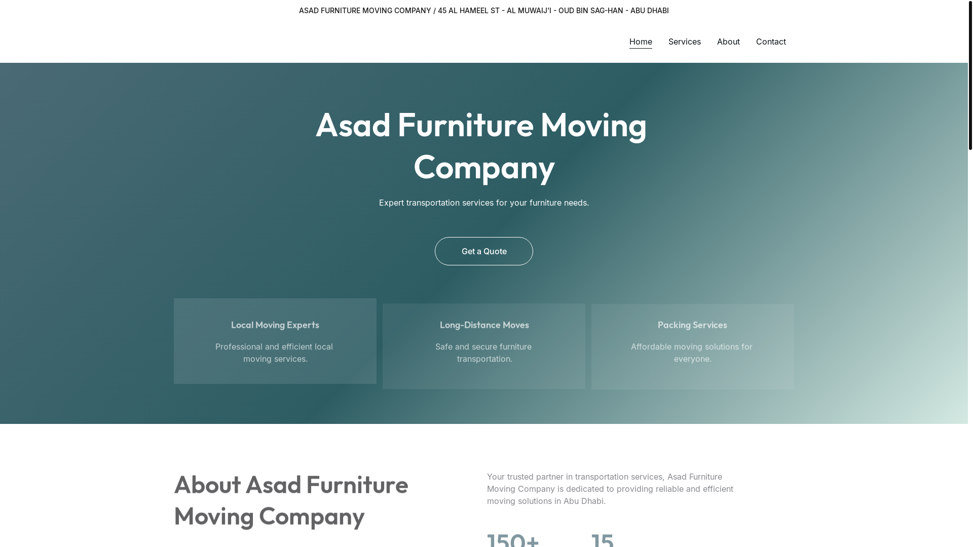 website screenshot of https://asadfurnituremovingcompany.site/