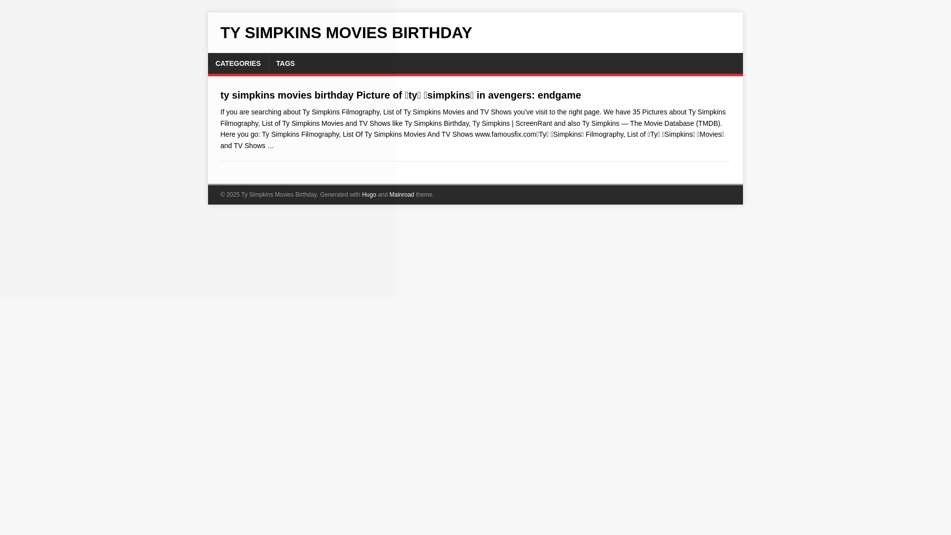 website screenshot of https://ty-simpkins-movies-birthday.pages.dev/