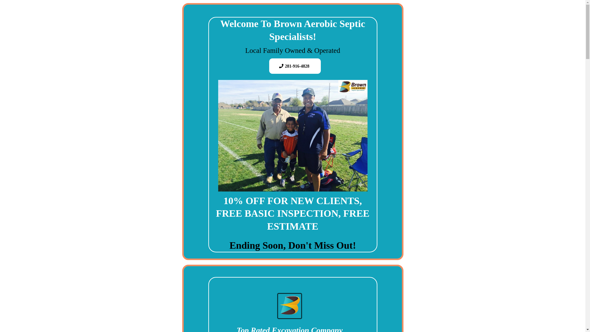 website screenshot of https://brownaerobicsepticspecialists.com/