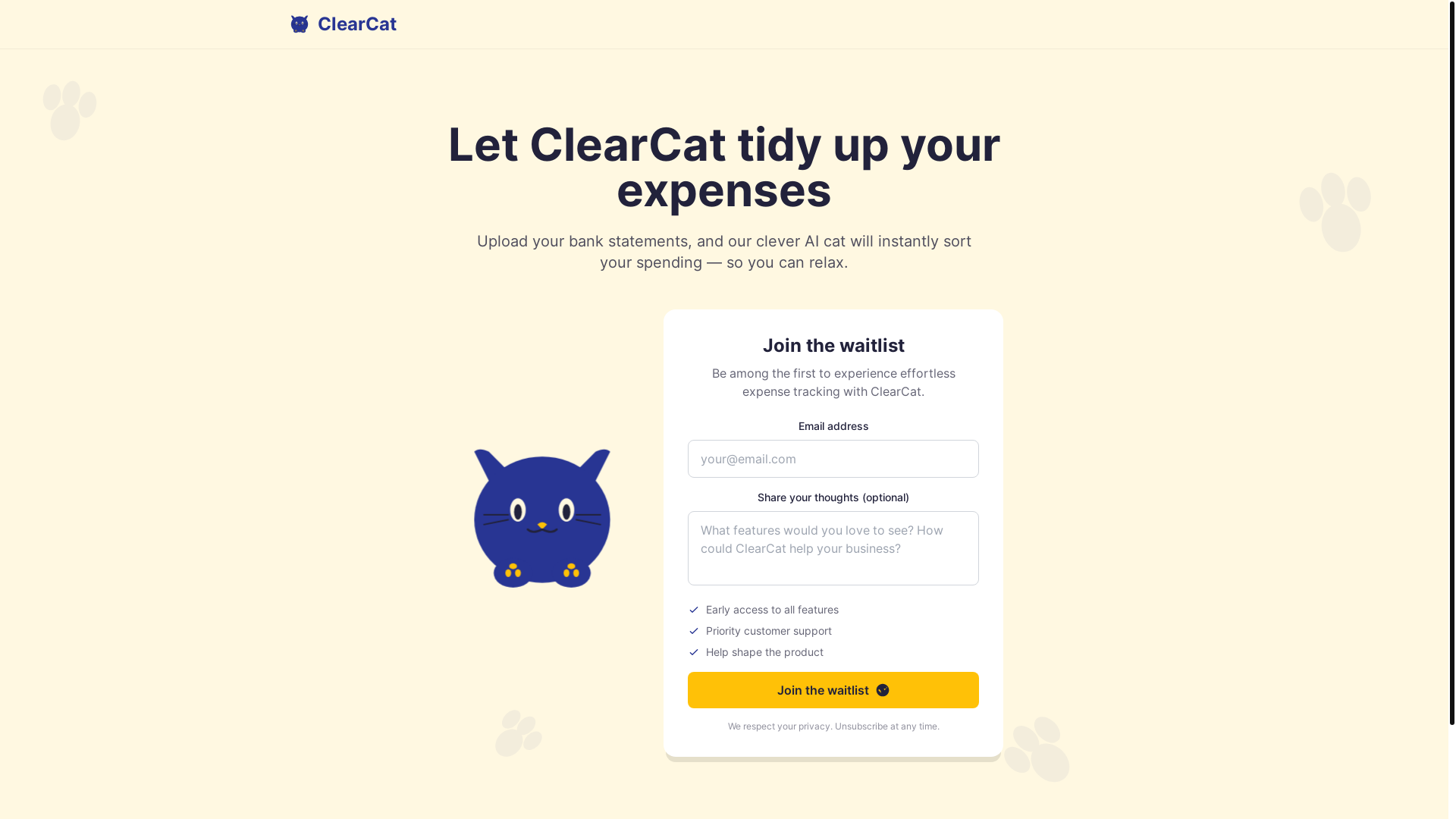 website screenshot of https://clearcat.co.uk/