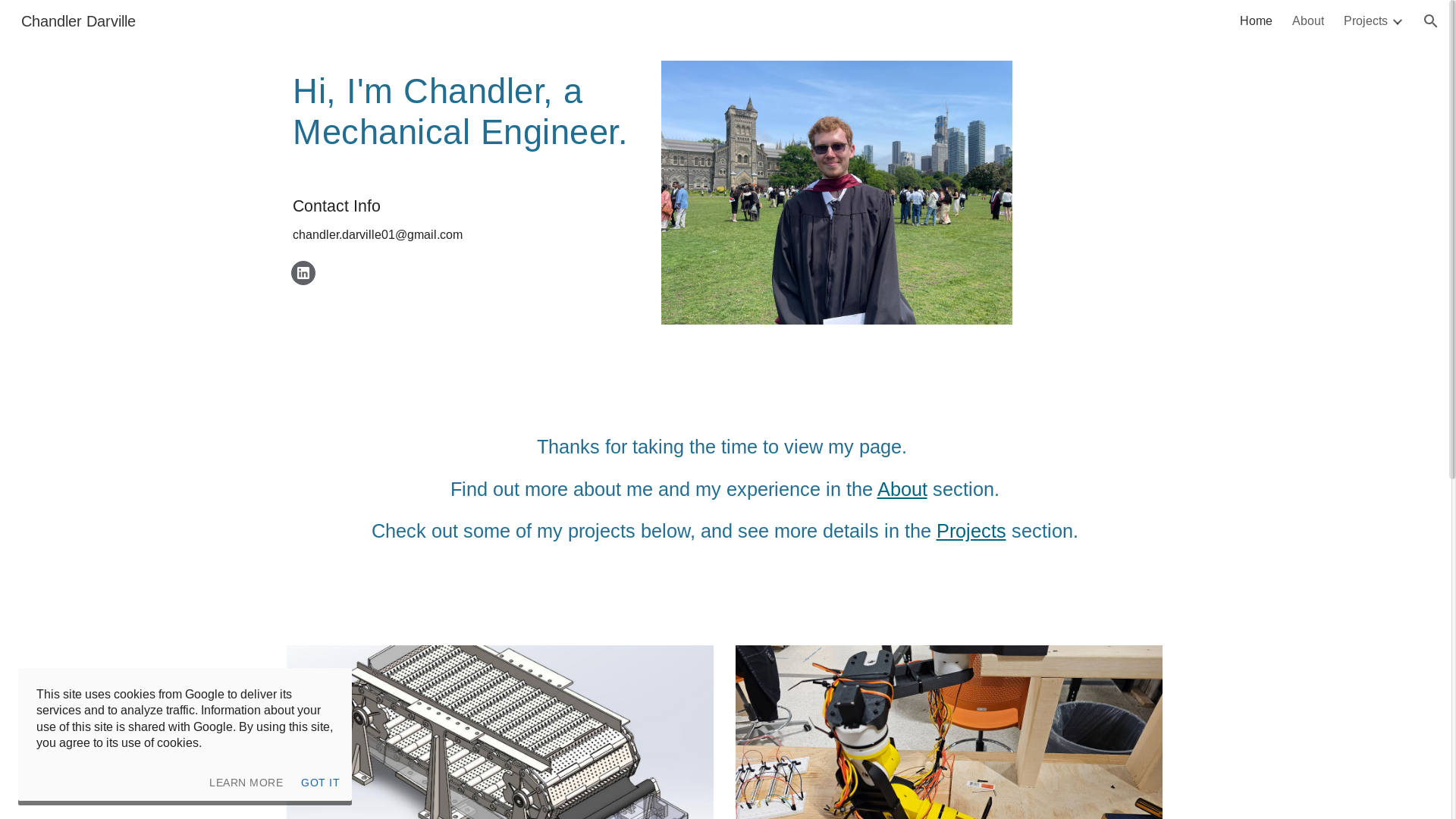 website screenshot of https://chandlerdarville.me/
