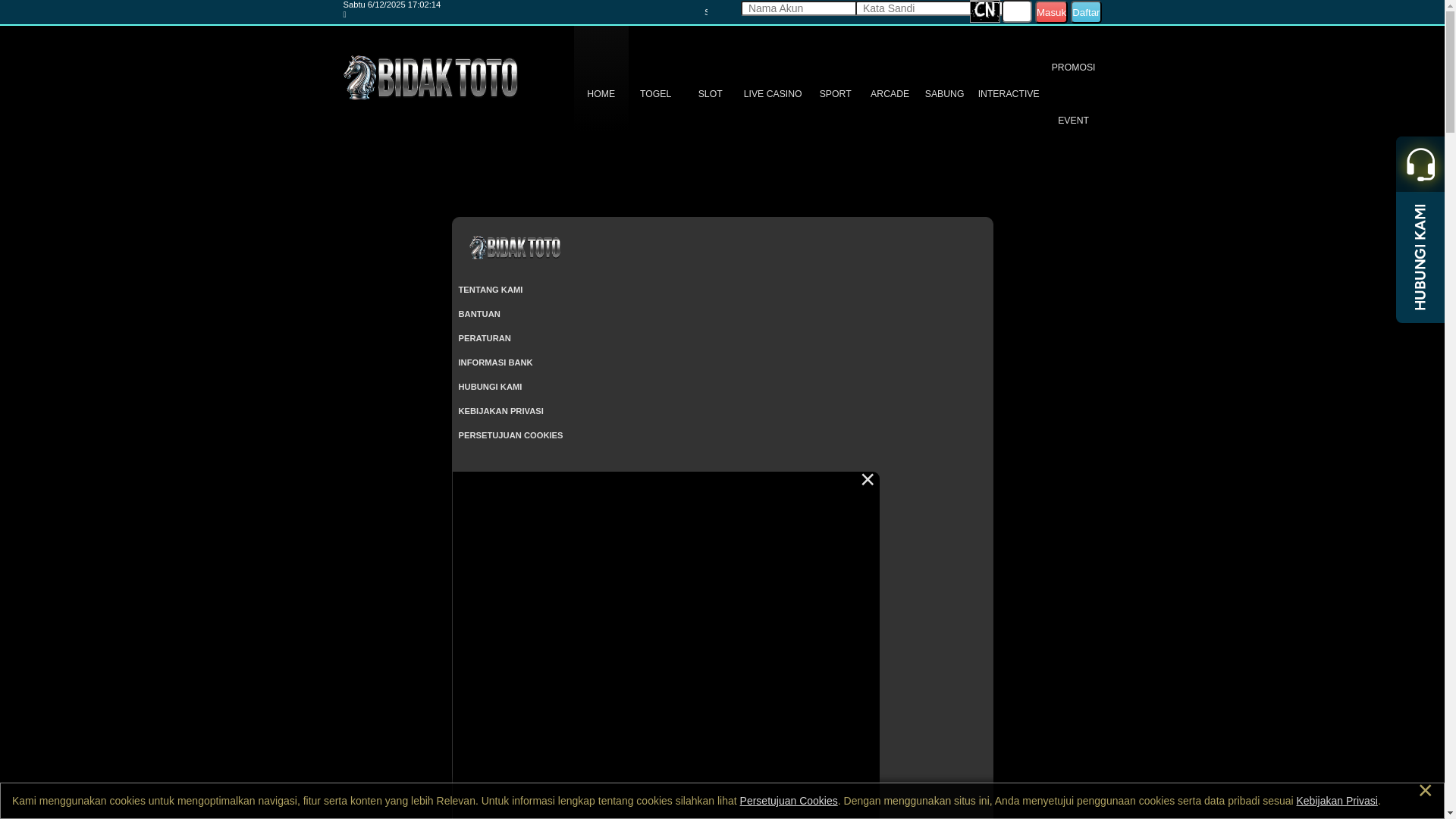 website screenshot of https://bidaktoto-red.space/