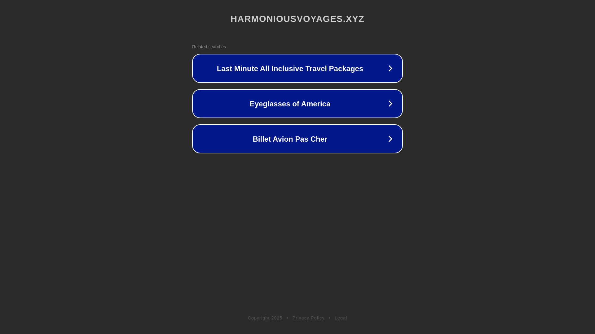 website screenshot of https://harmoniousvoyages.xyz/